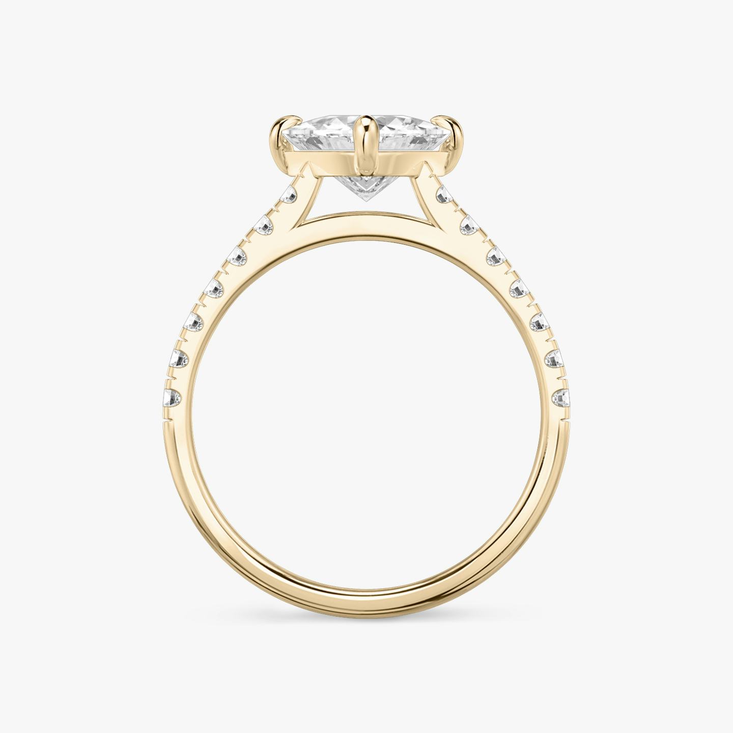 The Cathedral | Trillion | 14k | 14k Rose Gold | Band: Pavé | Diamond orientation: vertical | Carat weight: See full inventory