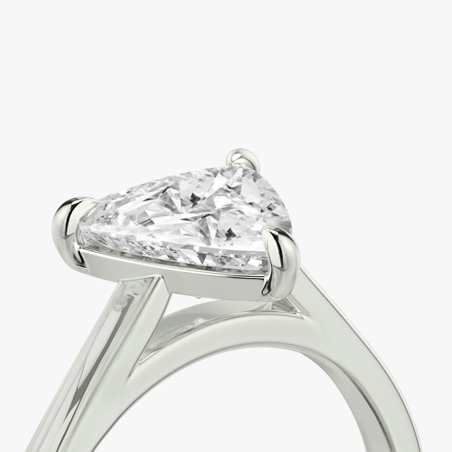 The Cathedral | Trillion | Platinum | Band: Plain | Diamond orientation: vertical | Carat weight: See full inventory