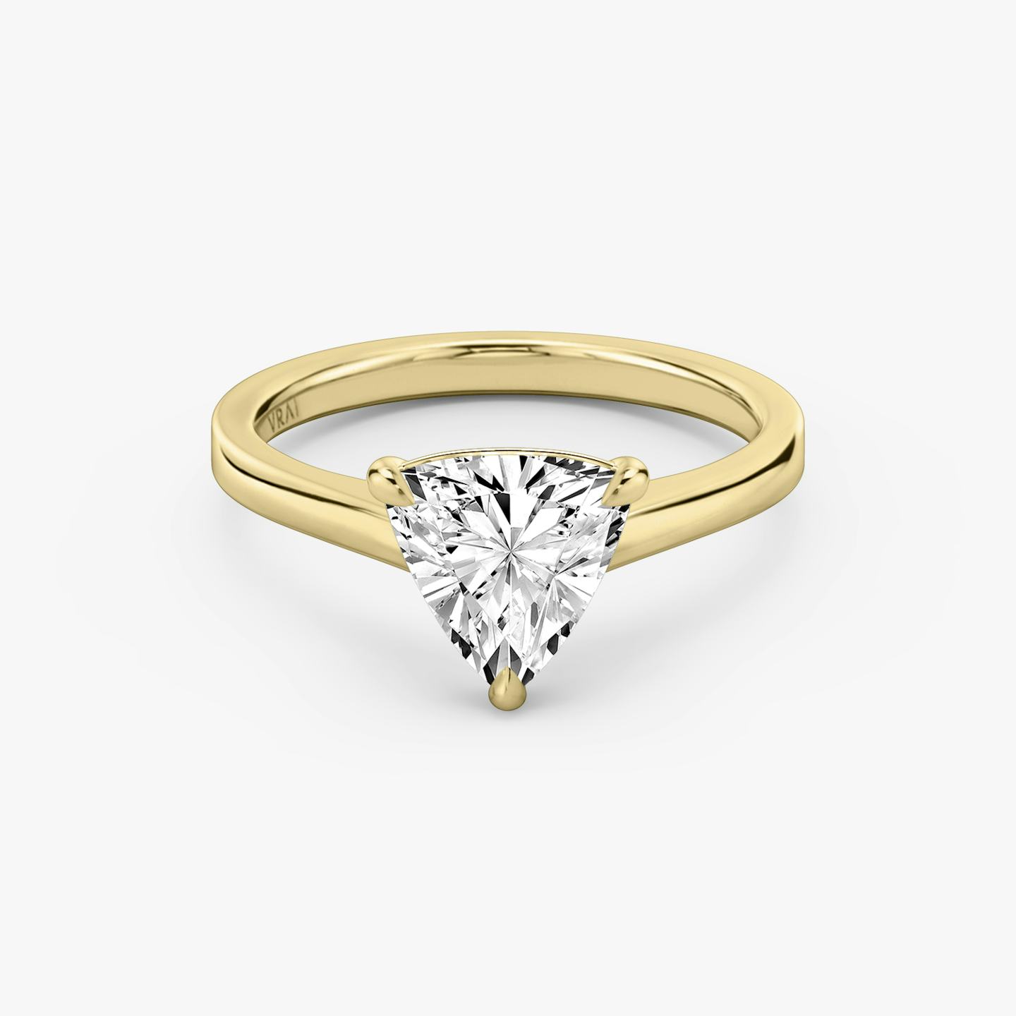 The Cathedral | Trillion | 18k | 18k Yellow Gold | Band: Plain | Diamond orientation: vertical | Carat weight: See full inventory