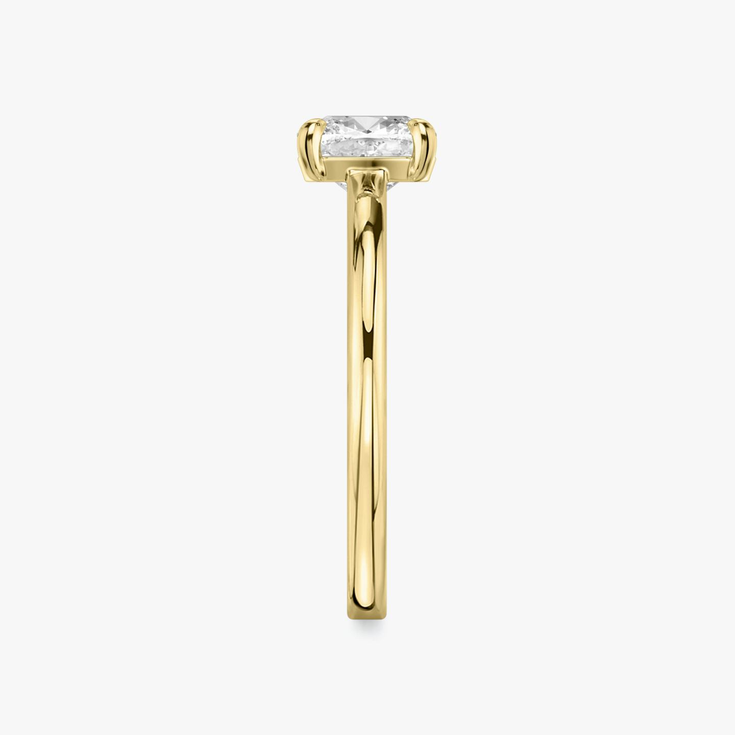 The Cathedral | Pavé Cushion | 18k | 18k Yellow Gold | Band: Plain | Diamond orientation: vertical | Carat weight: See full inventory