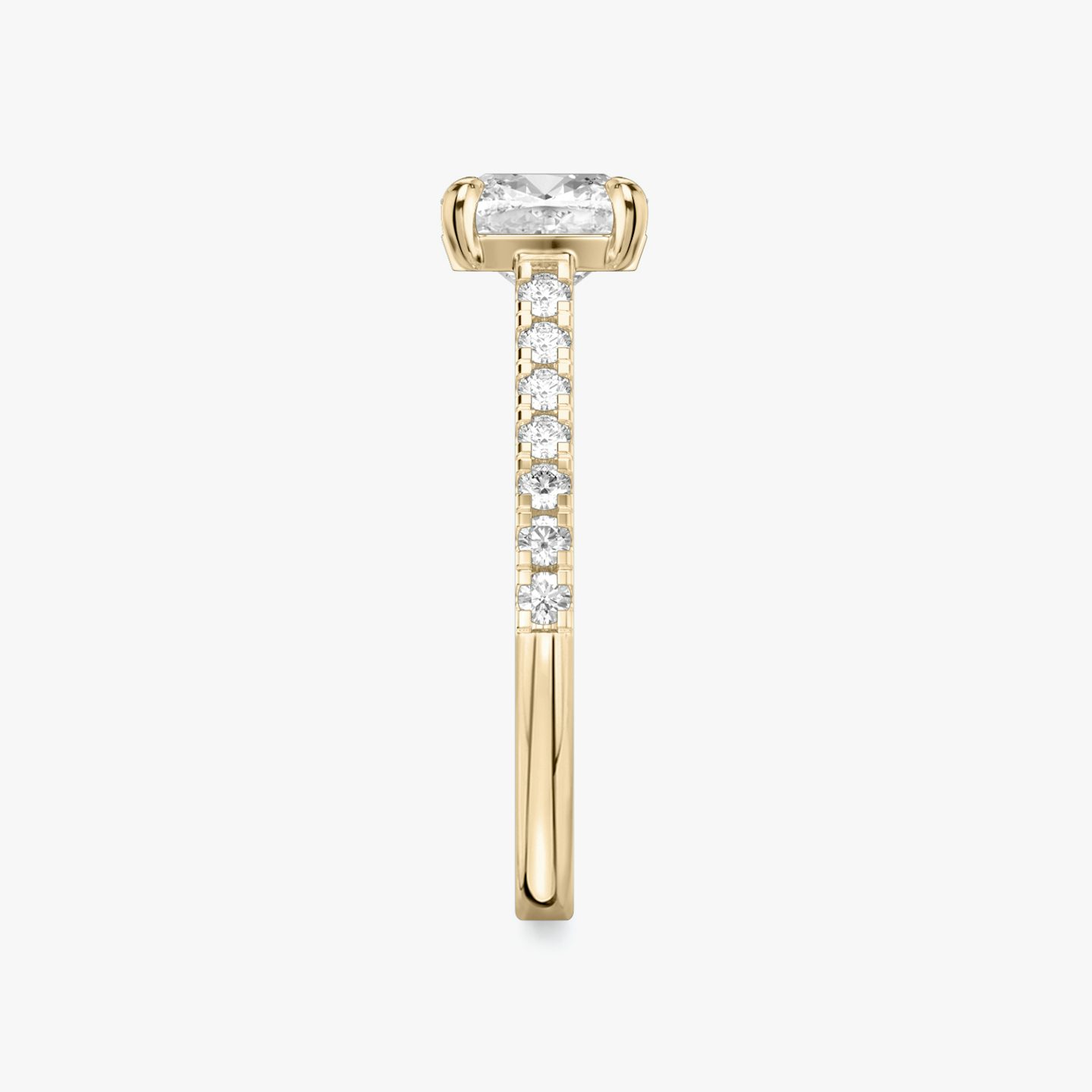 The Cathedral | Pavé Cushion | 14k | 14k Rose Gold | Band: Pavé | Diamond orientation: vertical | Carat weight: See full inventory
