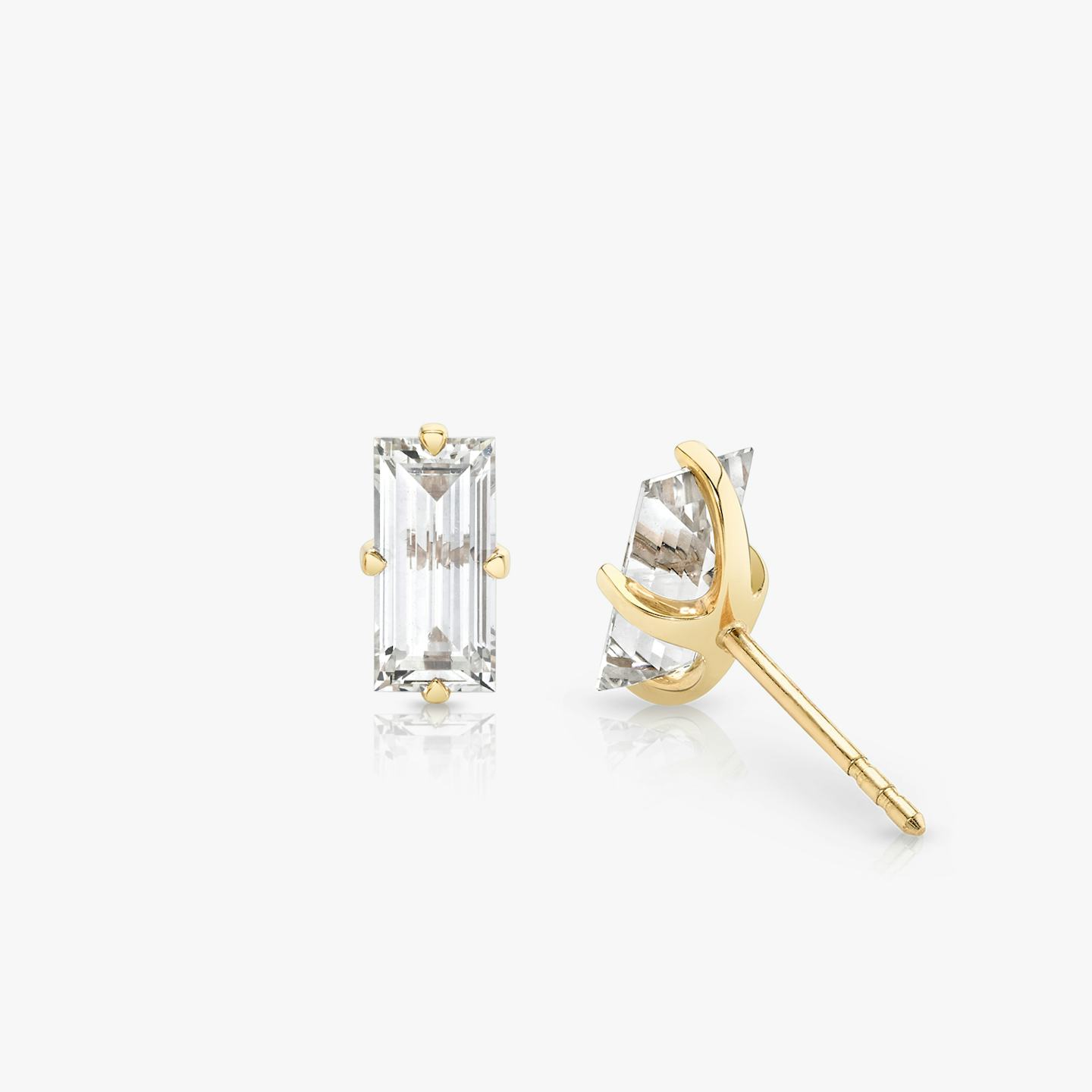VRAI Iconic Stud | Baguette | 14k | 18k Yellow Gold | Carat weight: 3/4