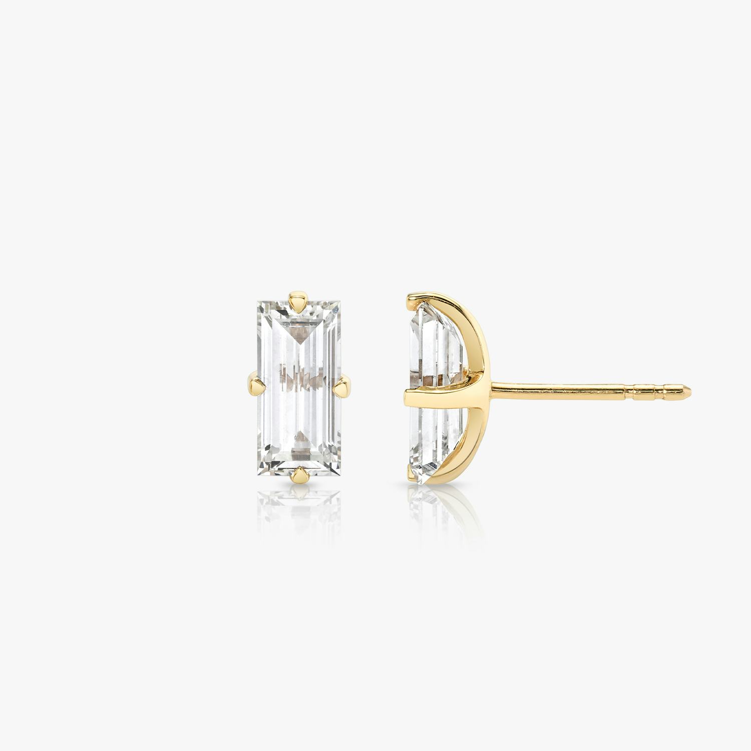 VRAI Iconic Stud Baguette Earrings | 14K Yellow Gold