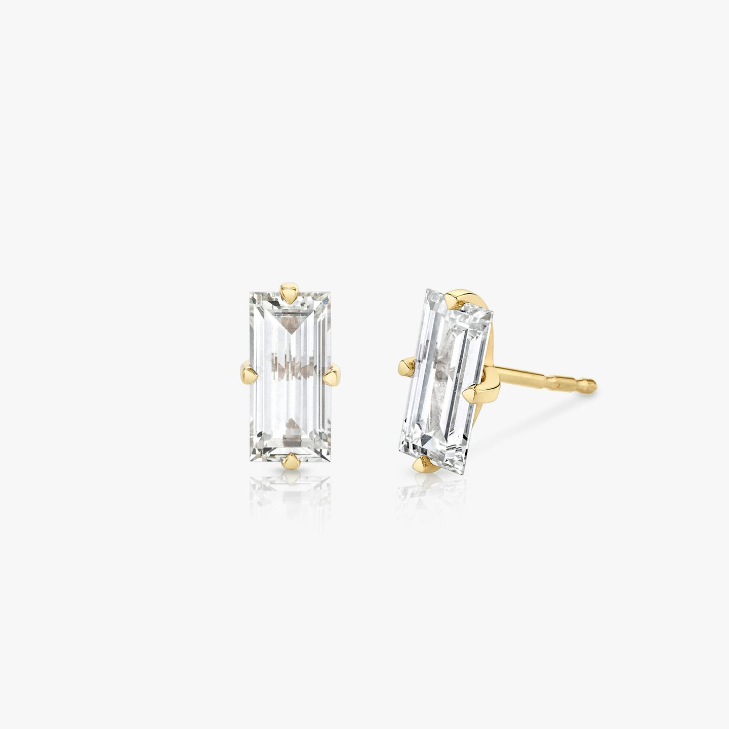 VRAI Iconic Stud | Baguette | 14k | 18k Yellow Gold | Carat weight: 3/4
