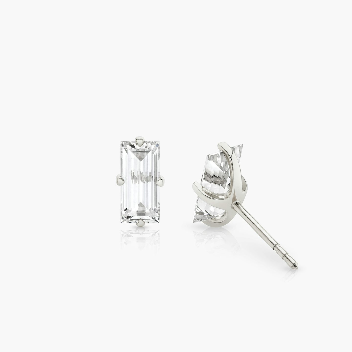 VRAI Iconic Stud | baguette | 14k | white-gold | caratWeight: 0.75ct