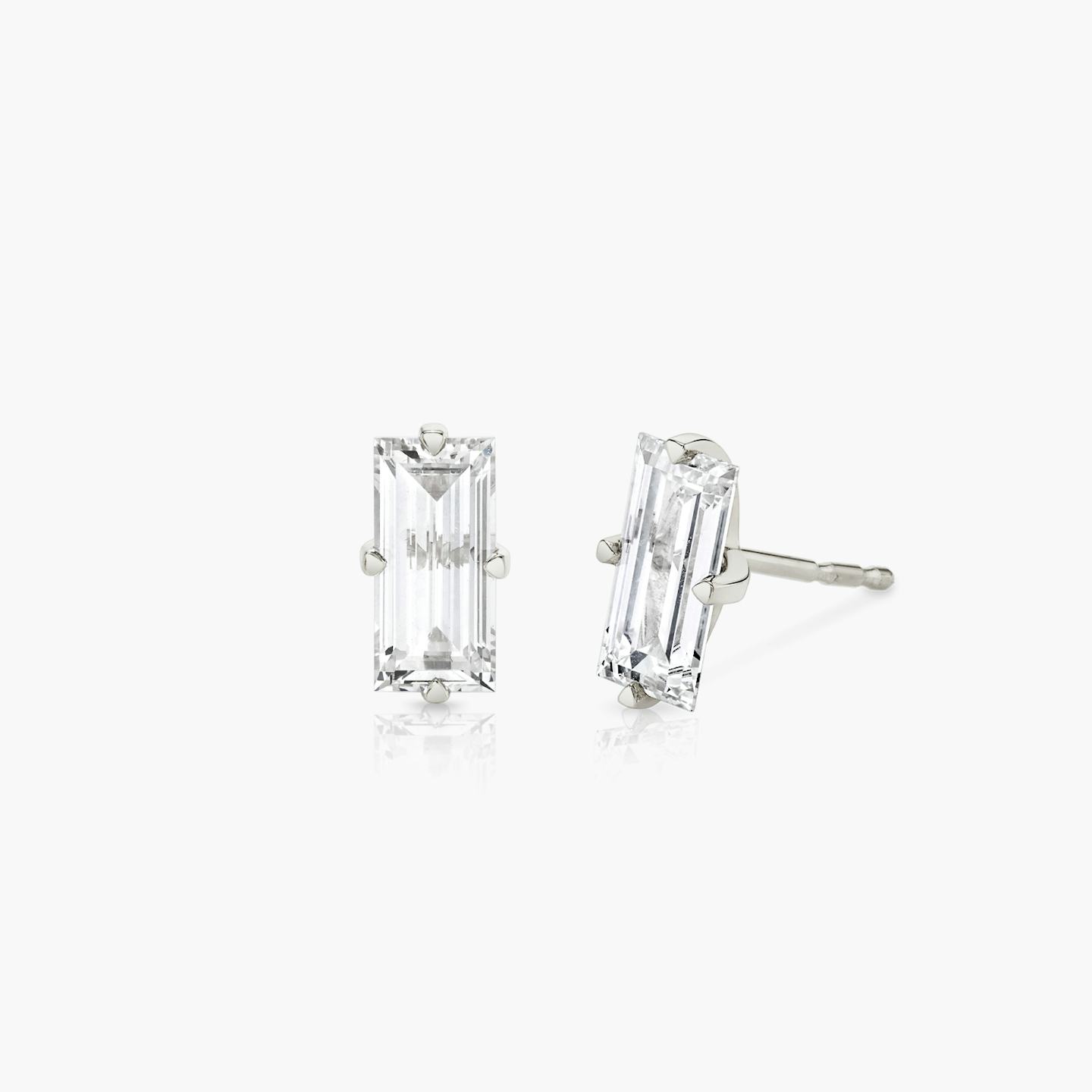 VRAI Iconic Stud | Baguette | 14k | 18k White Gold | Carat weight: 3/4