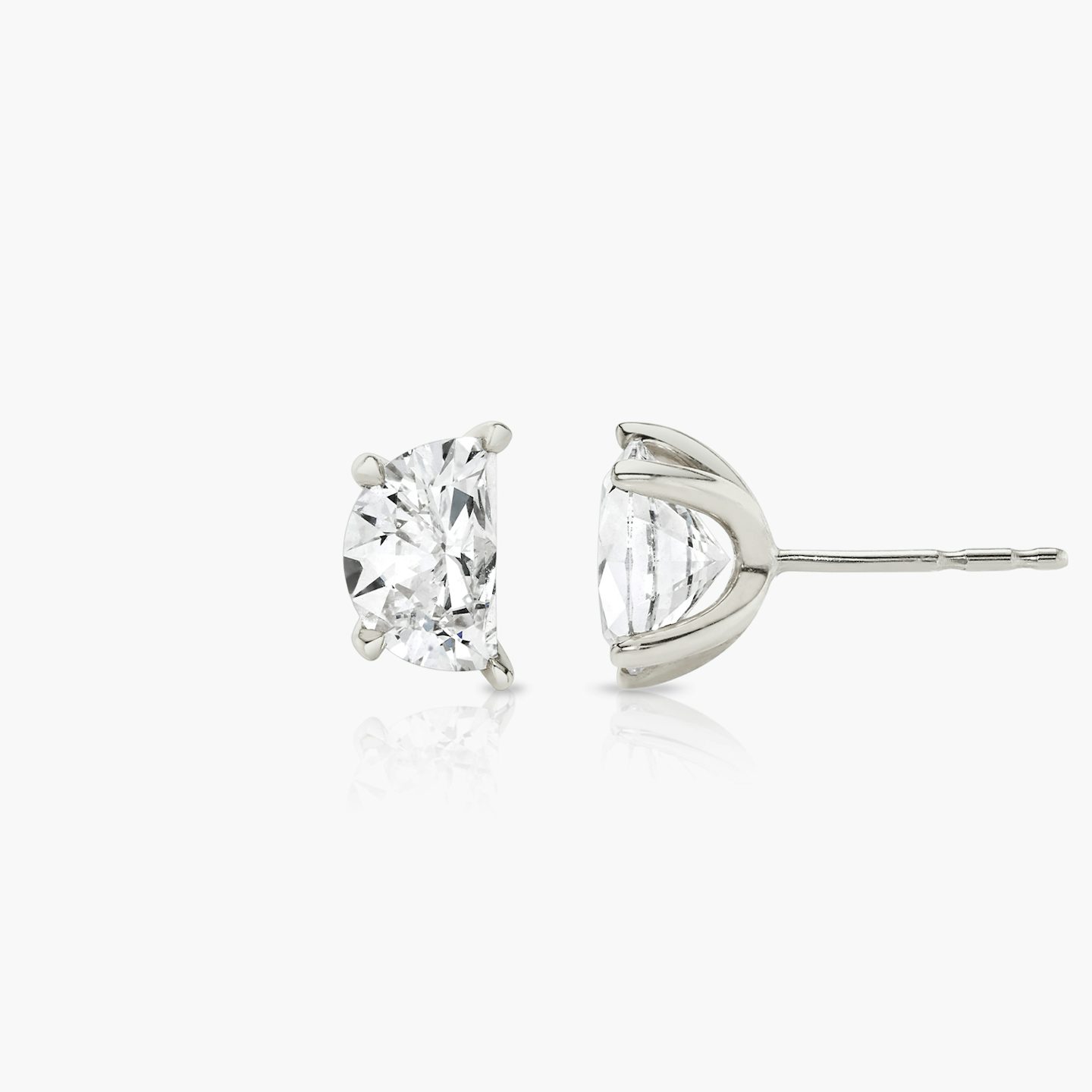 Clou d'oreille Iconic VRAI | Demi-Lune | 14k | Or blanc 18 carats | Poids en carats: 3/4