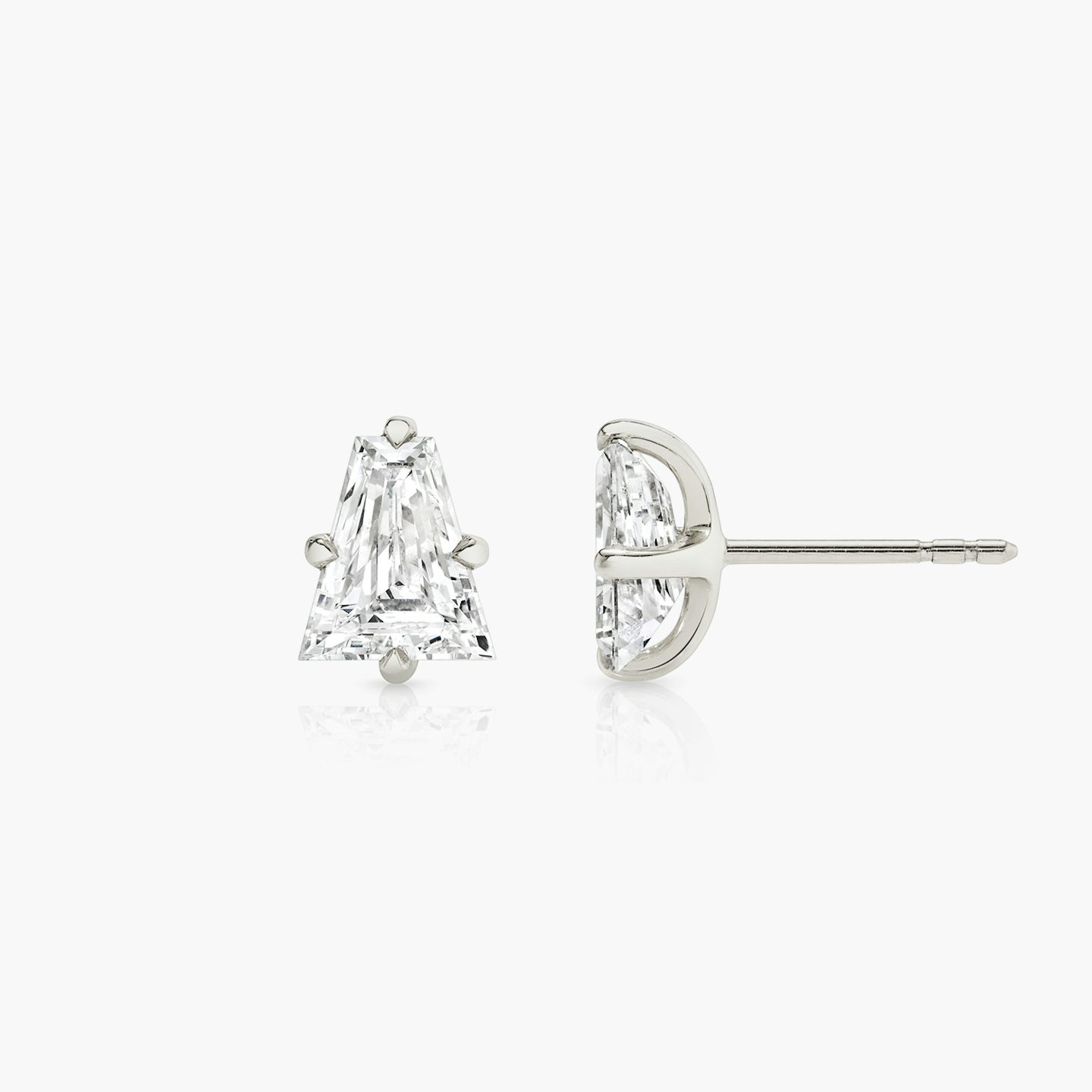 Clou d'oreille Iconic VRAI | Keystone | 14k | Or blanc 18 carats | Poids en carats: 3/4