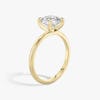 4 prong dome round plain yellow gold engagement ring