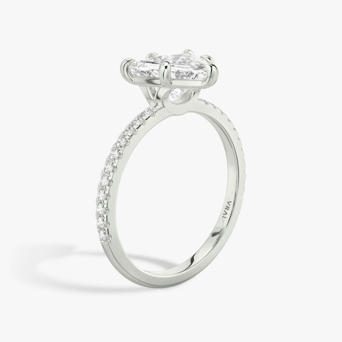 The Signature 6 Prong | Trillion | Platinum | Band: Pavé | Diamond orientation: vertical | Carat weight: See full inventory