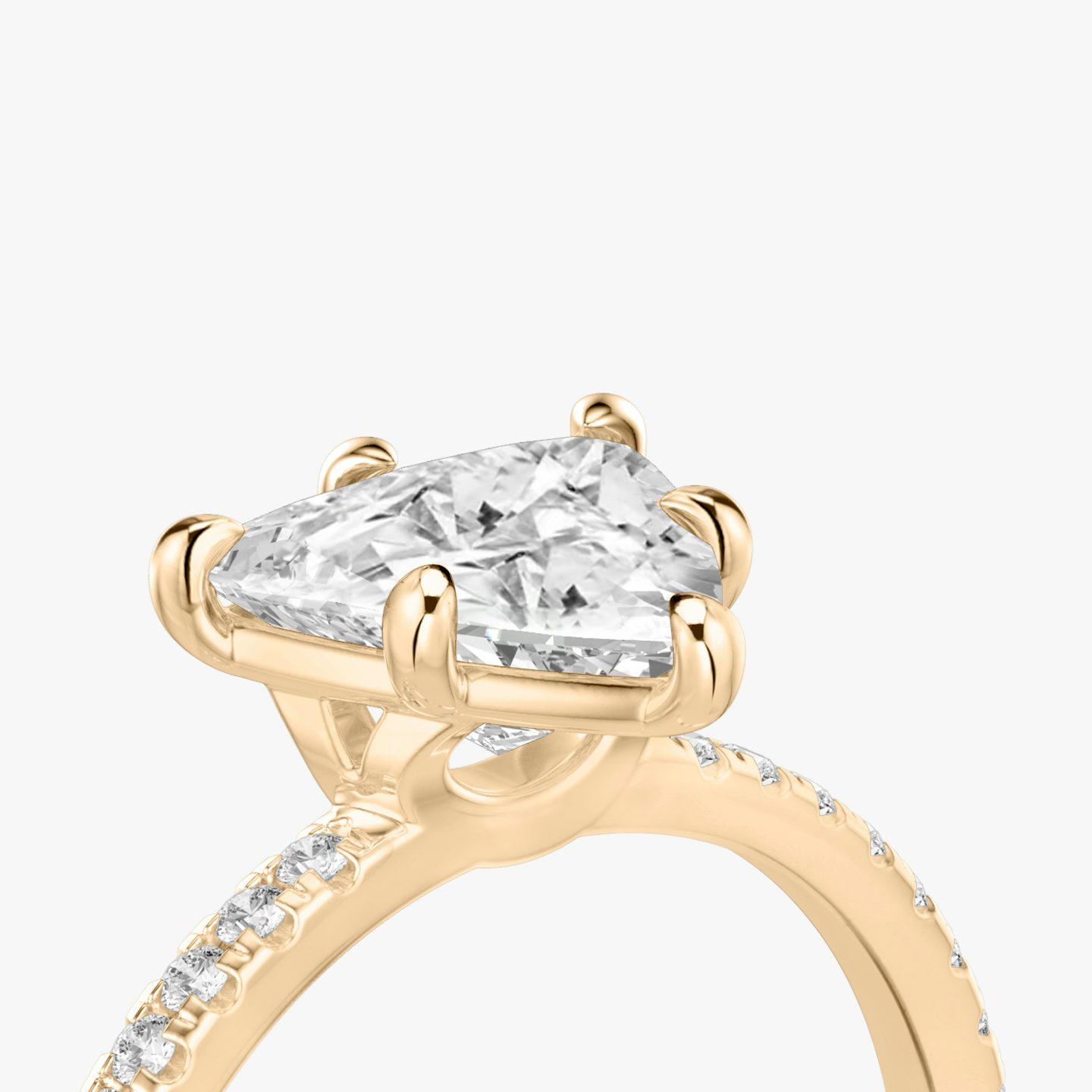 The Signature 6 Prong | Trillion | 14k | 14k Rose Gold | Band: Pavé | Diamond orientation: vertical | Carat weight: See full inventory