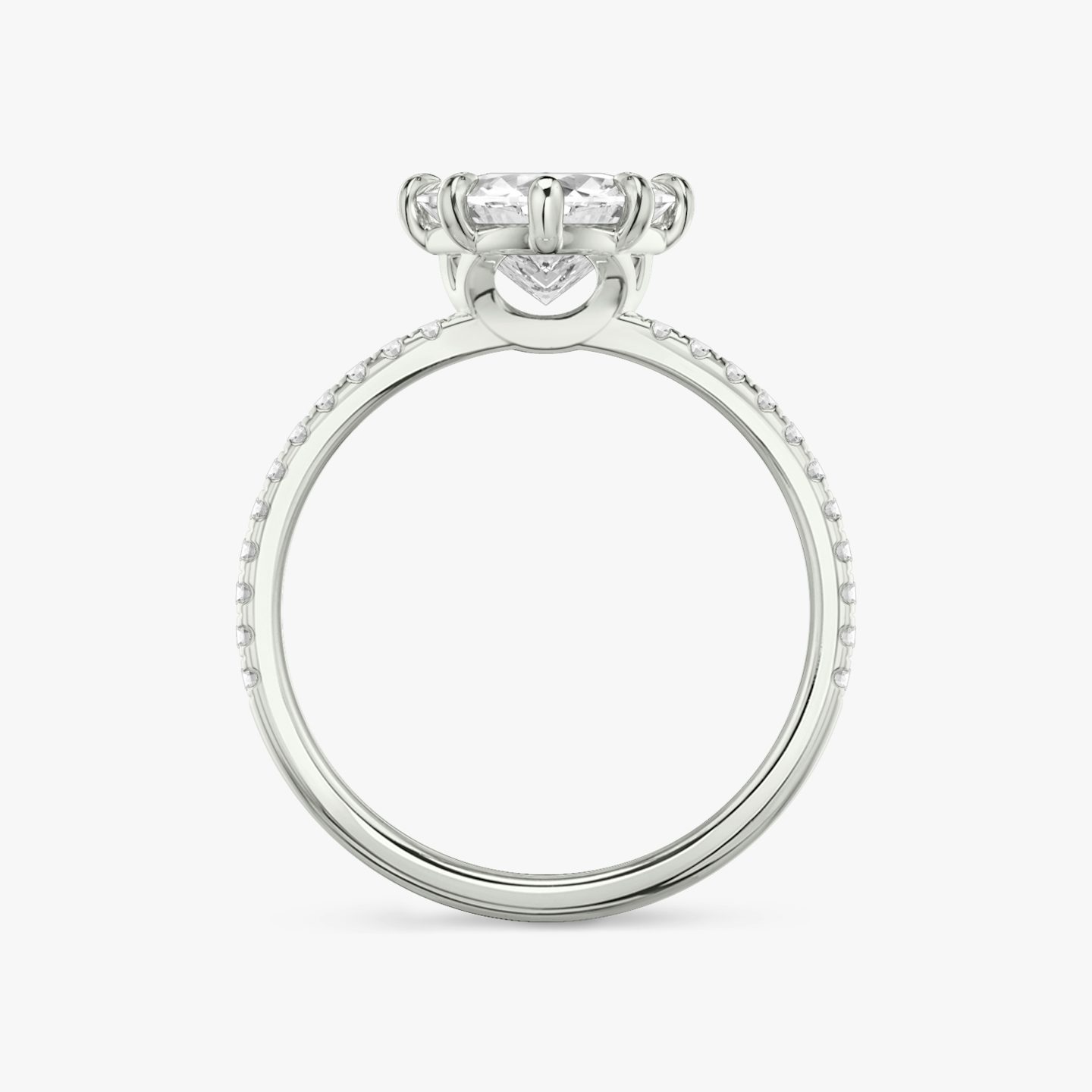 The Signature 6 Prong | Trillion | 18k | 18k White Gold | Band: Pavé | Diamond orientation: vertical | Carat weight: See full inventory