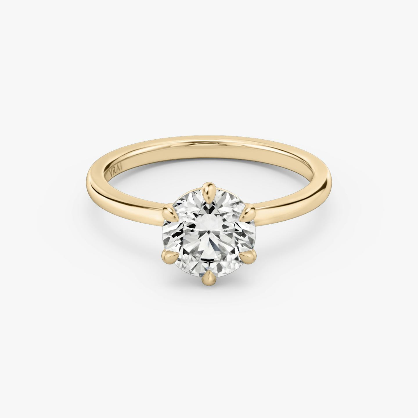 The Signature 6 Prong | Round Brilliant | 14k | 14k Rose Gold | Band: Plain | Carat weight: See full inventory | Diamond orientation: vertical