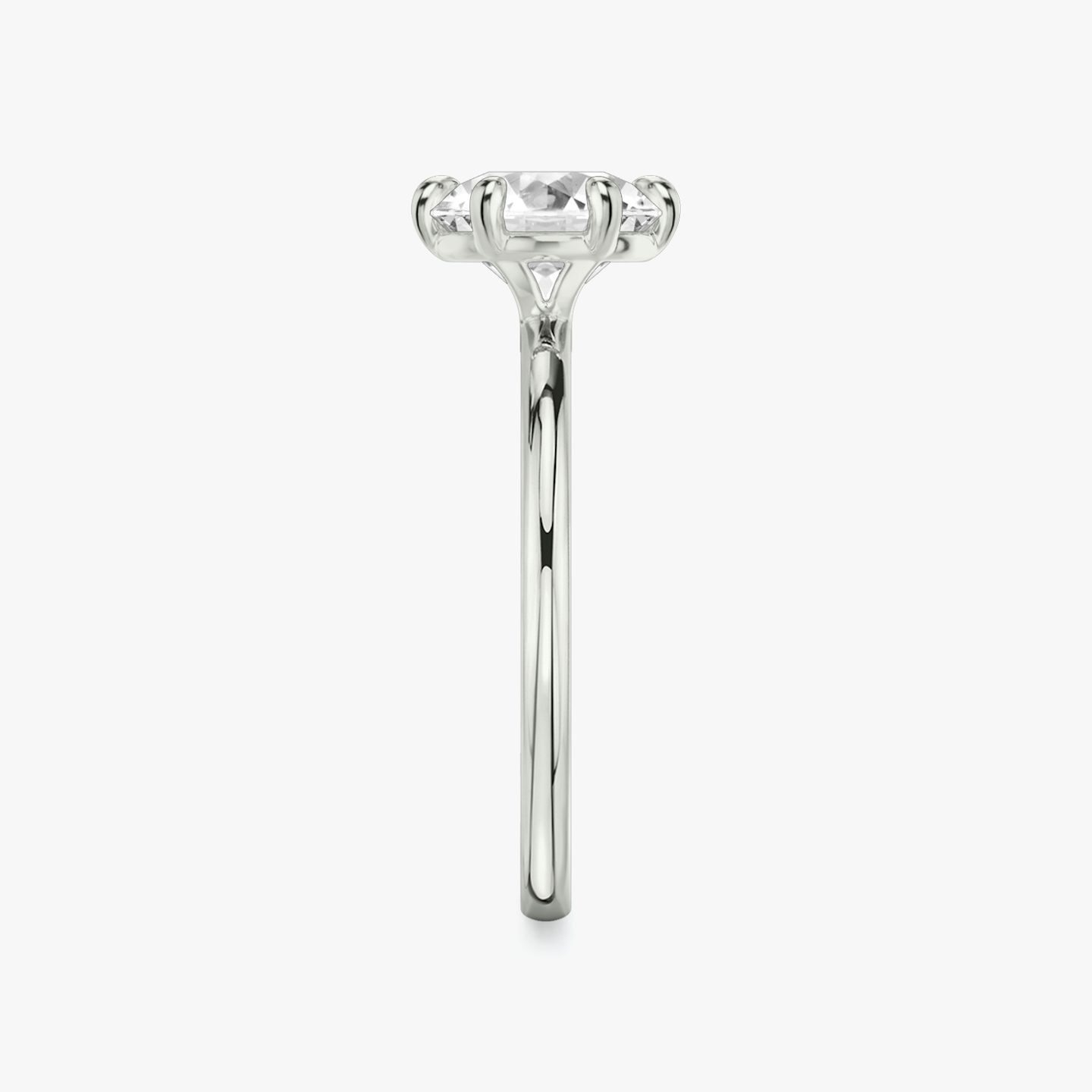 The Signature 6 Prong | Round Brilliant | 18k | 18k White Gold | Band: Plain | Carat weight: See full inventory | Diamond orientation: vertical