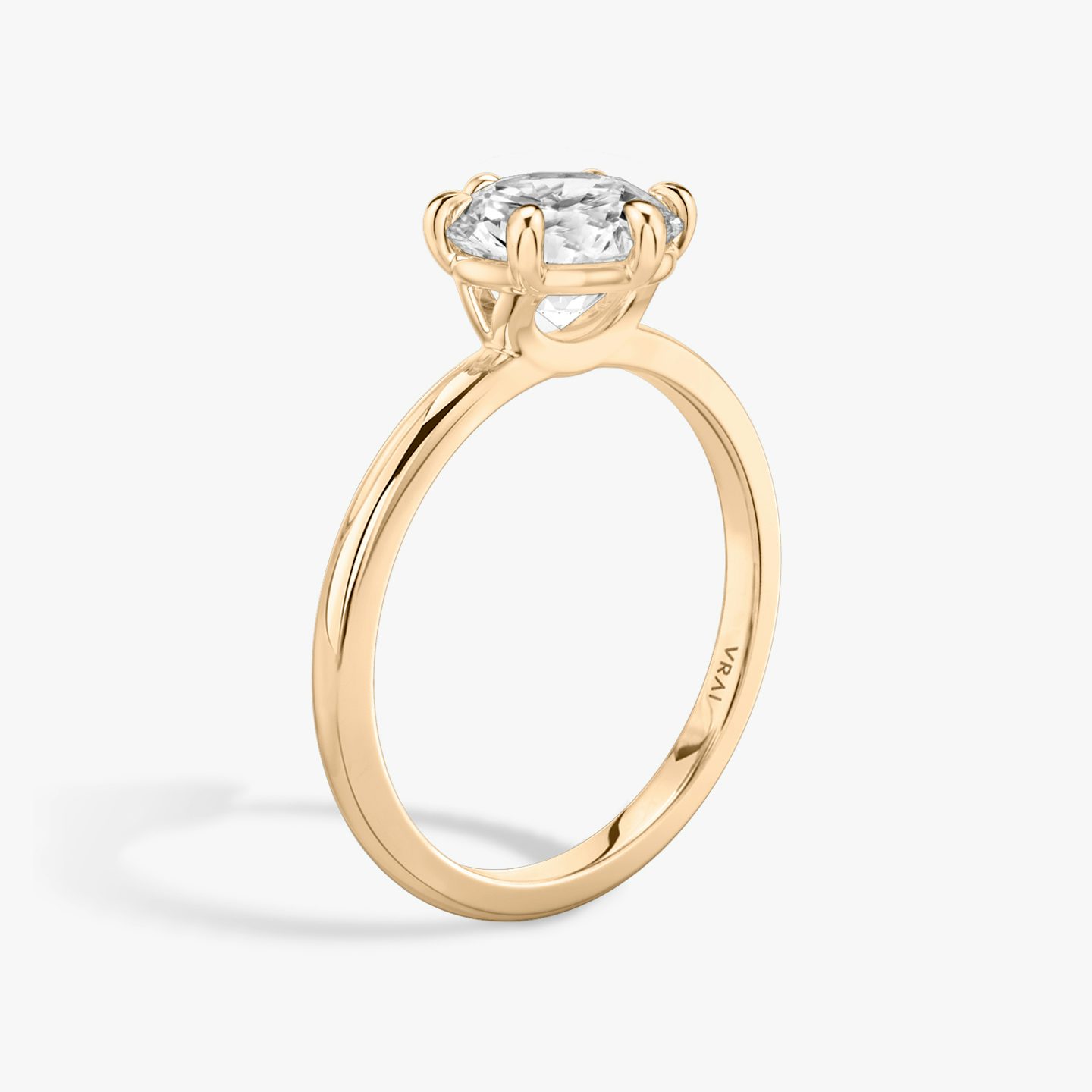 The Signature 6 Prong | Round Brilliant | 14k | 14k Rose Gold | Band: Plain | Carat weight: See full inventory | Diamond orientation: vertical