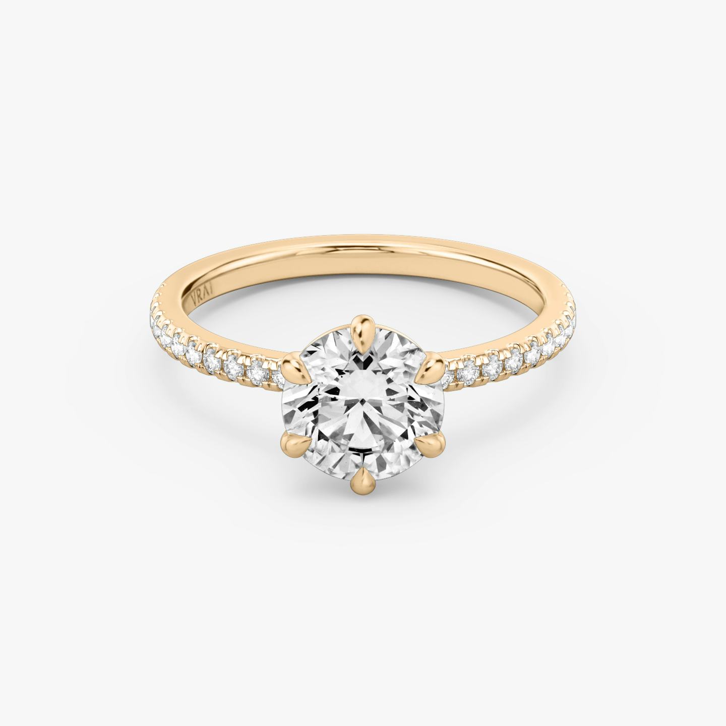 6-Prong Rose Gold Solitaire engagement ring with Round Brilliant cut diamond