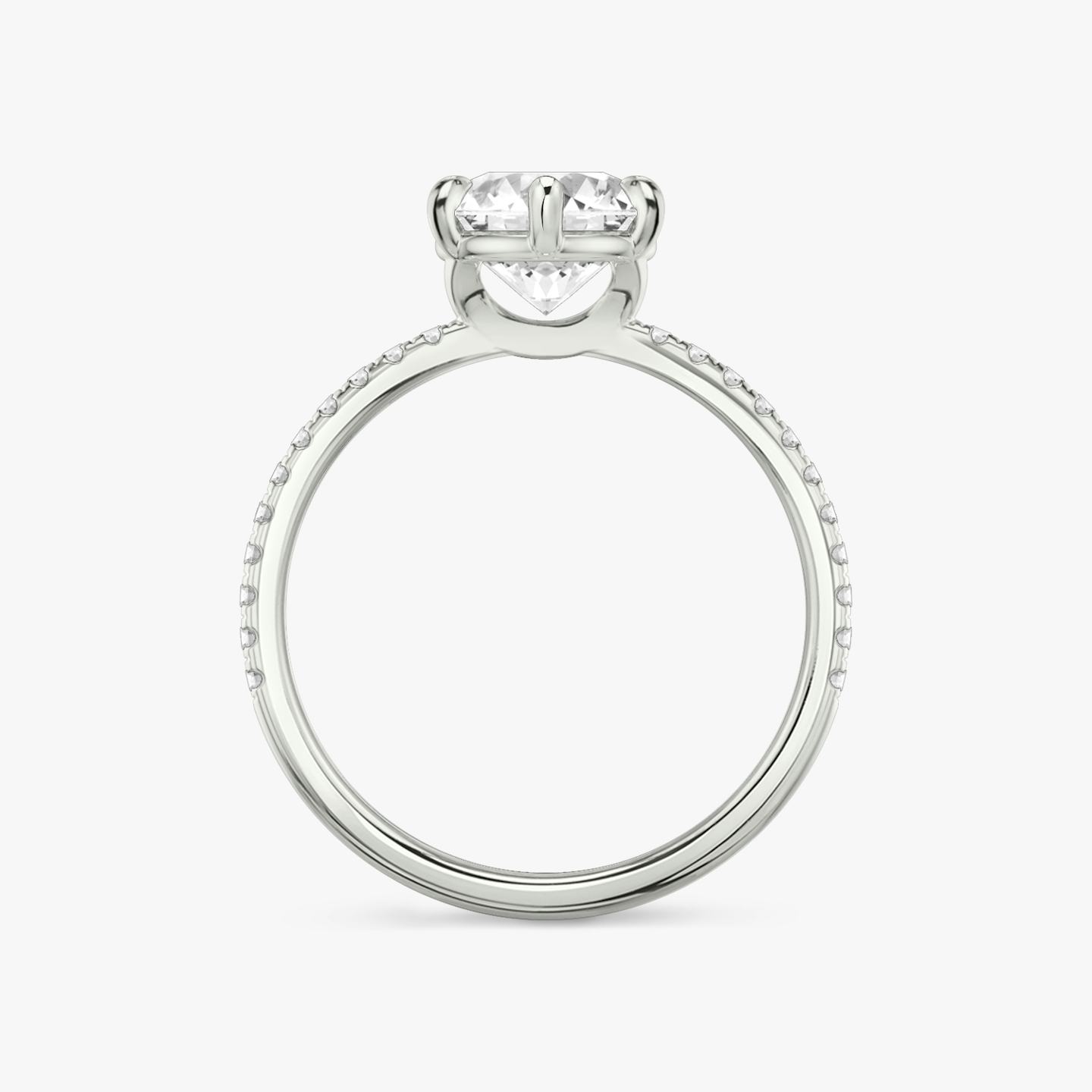 The Signature 6 Prong | Round Brilliant | 18k | 18k White Gold | Band: Pavé | Carat weight: 1 | Diamond orientation: vertical