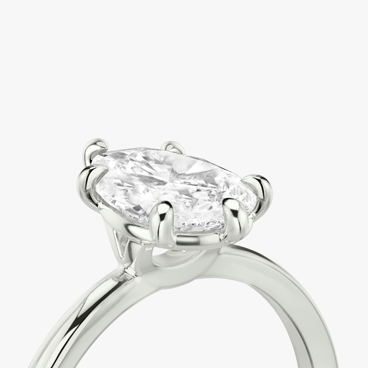 The Signature 6 Prong | Pear | Platinum | Band: Plain | Diamond orientation: vertical | Carat weight: See full inventory