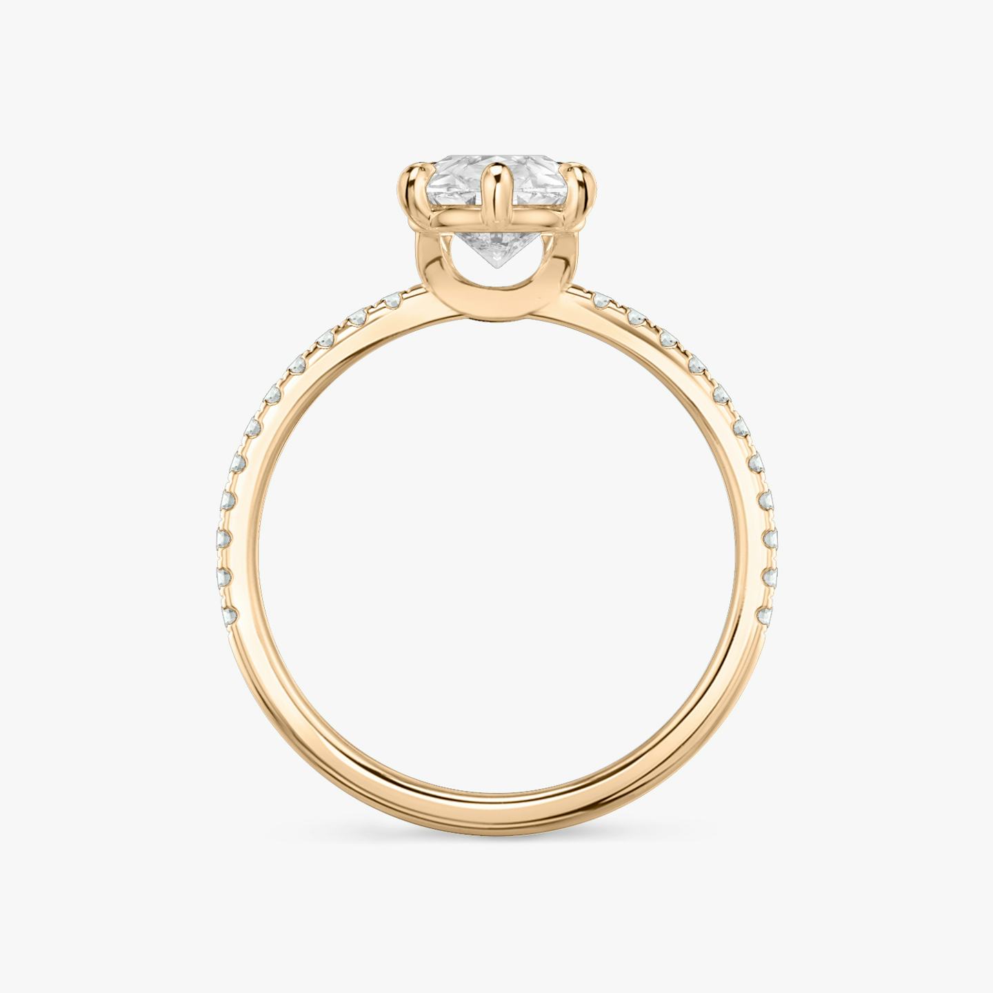 The Signature 6 Prong | Pear | 14k | 14k Rose Gold | Band: Pavé | Diamond orientation: vertical | Carat weight: See full inventory