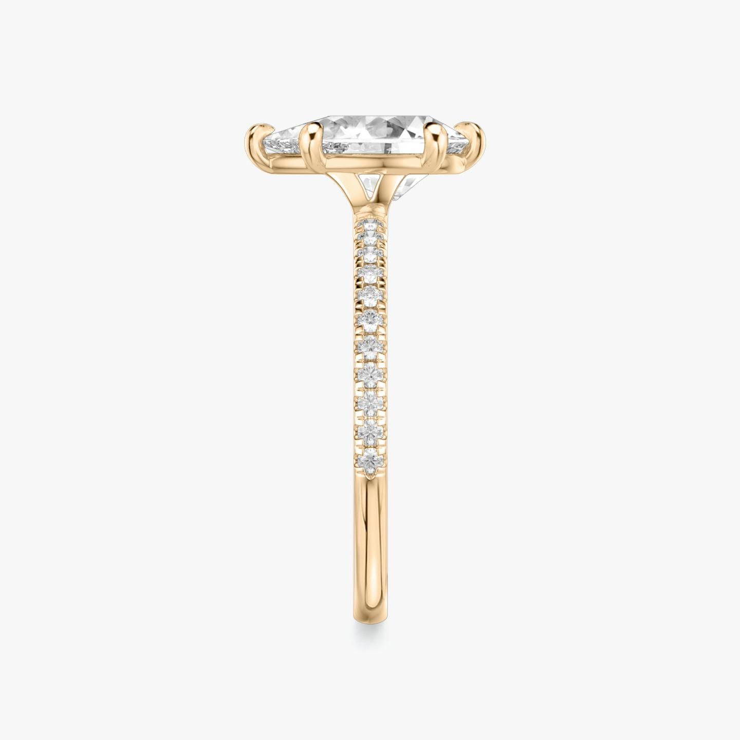 The Signature 6 Prong | Pear | 14k | 14k Rose Gold | Band: Pavé | Diamond orientation: vertical | Carat weight: See full inventory