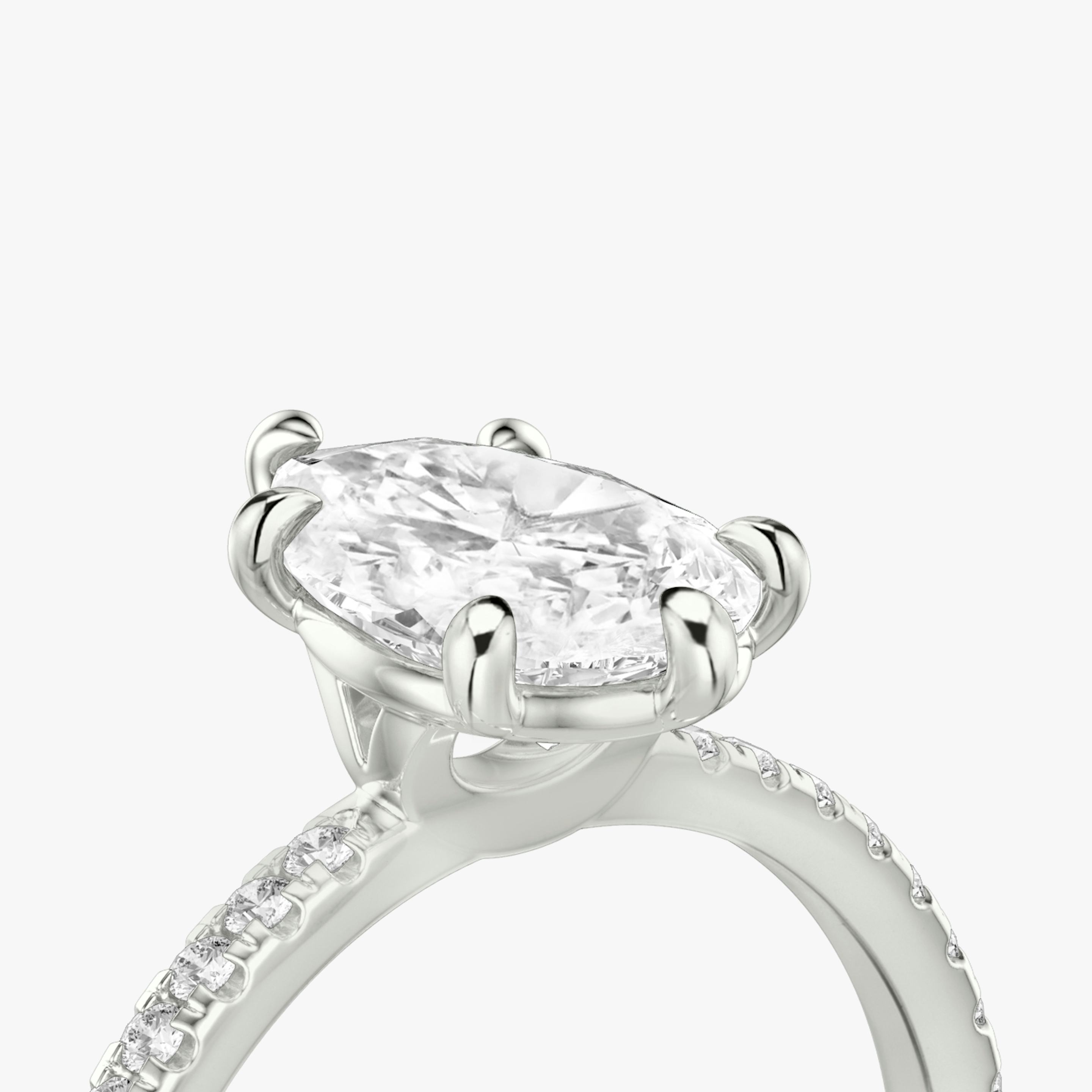 The Signature 6 Prong | Pear | Platinum | Band: Pavé | Diamond orientation: vertical | Carat weight: See full inventory