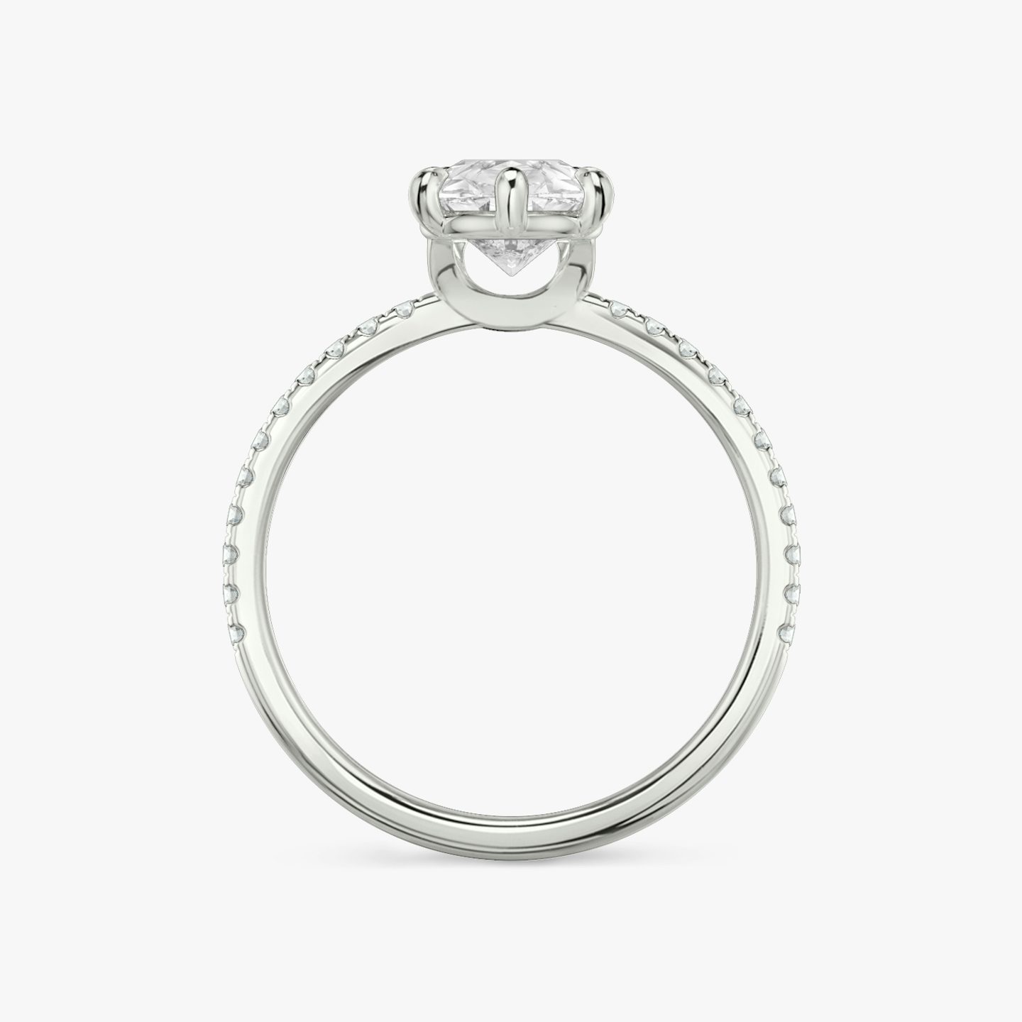 The Signature 6 Prong | Pear | Platinum | Band: Pavé | Diamond orientation: vertical | Carat weight: See full inventory