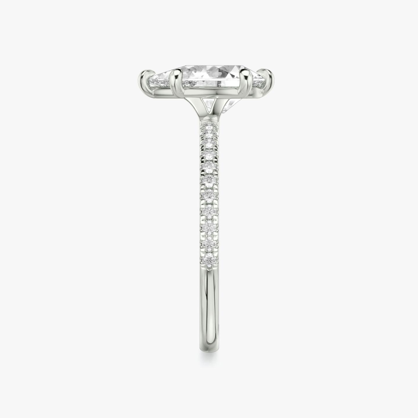 The Signature 6 Prong | Pear | 18k | 18k White Gold | Band: Pavé | Diamond orientation: vertical | Carat weight: See full inventory