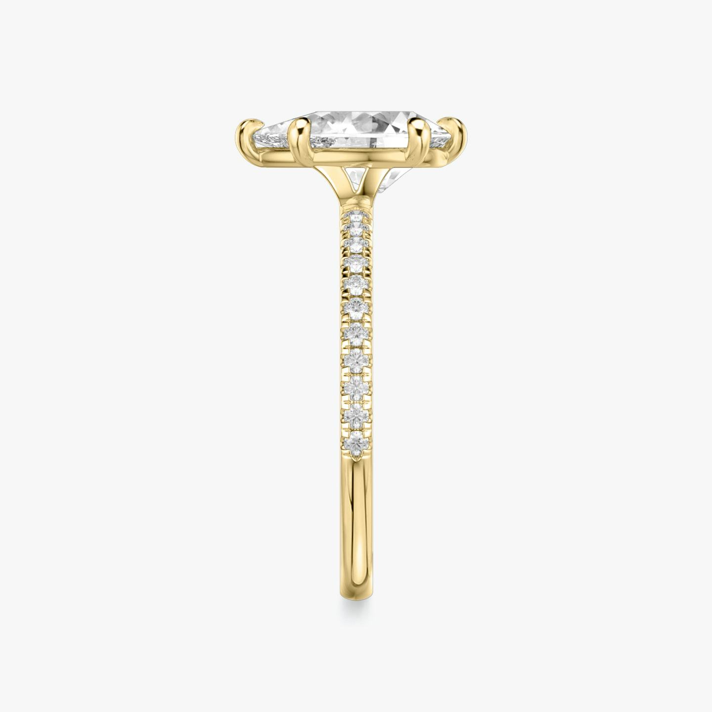 The Signature 6 Prong | Pear | 18k | 18k Yellow Gold | Band: Pavé | Diamond orientation: vertical | Carat weight: See full inventory
