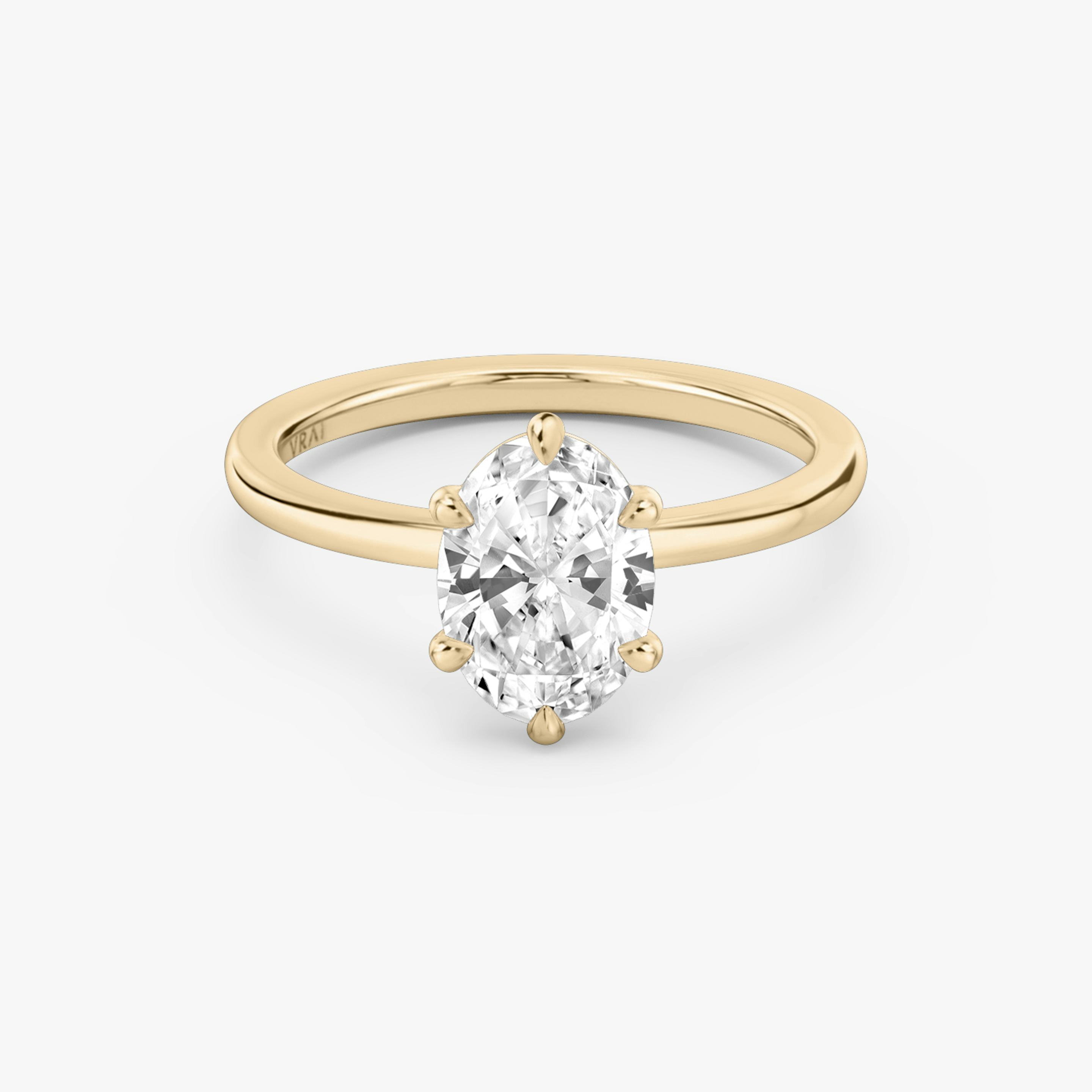 Rose gold 6-prong solitaire with Oval cut diamond
