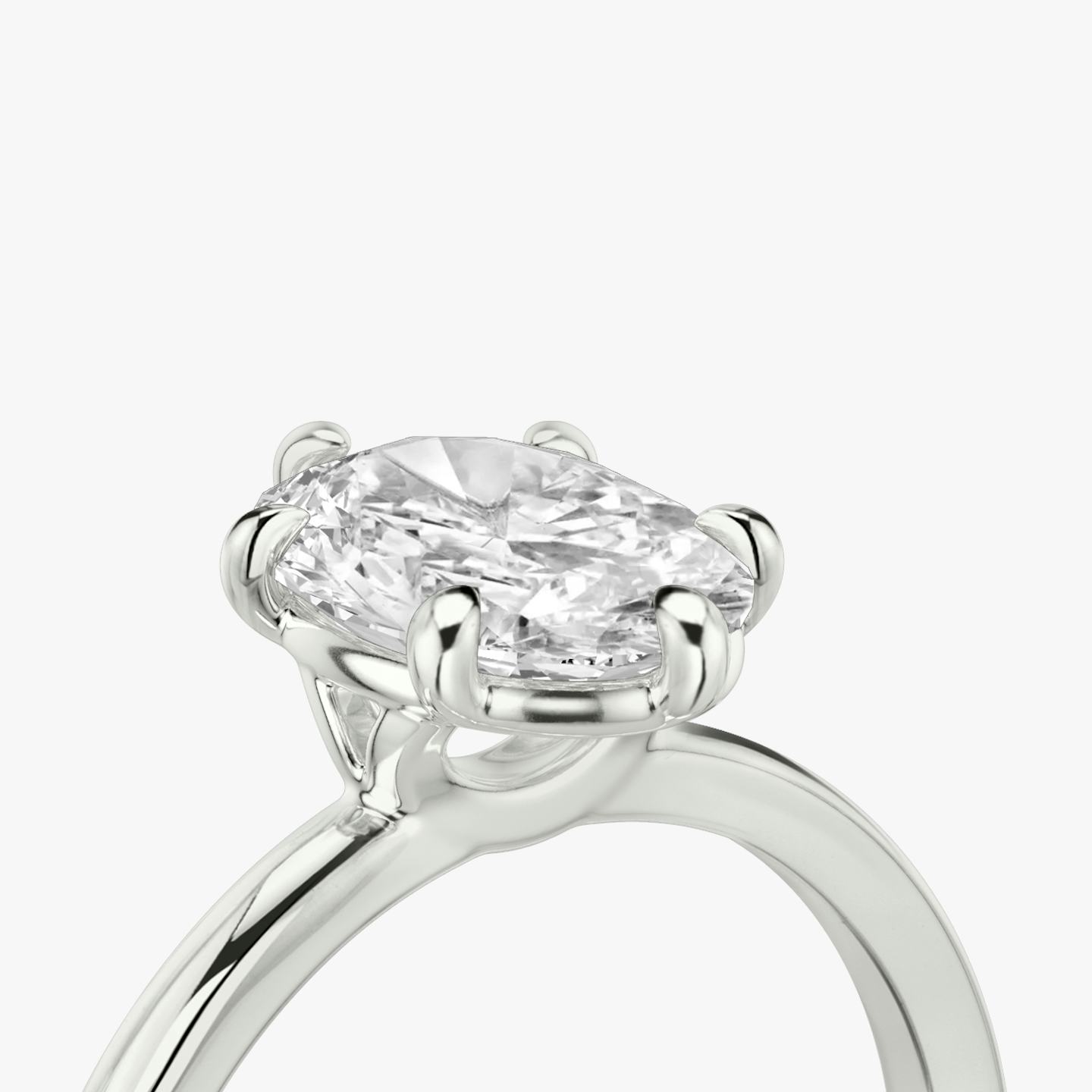 The Signature 6 Prong | Oval | Platinum | Band: Plain | Diamond orientation: vertical | Carat weight: See full inventory