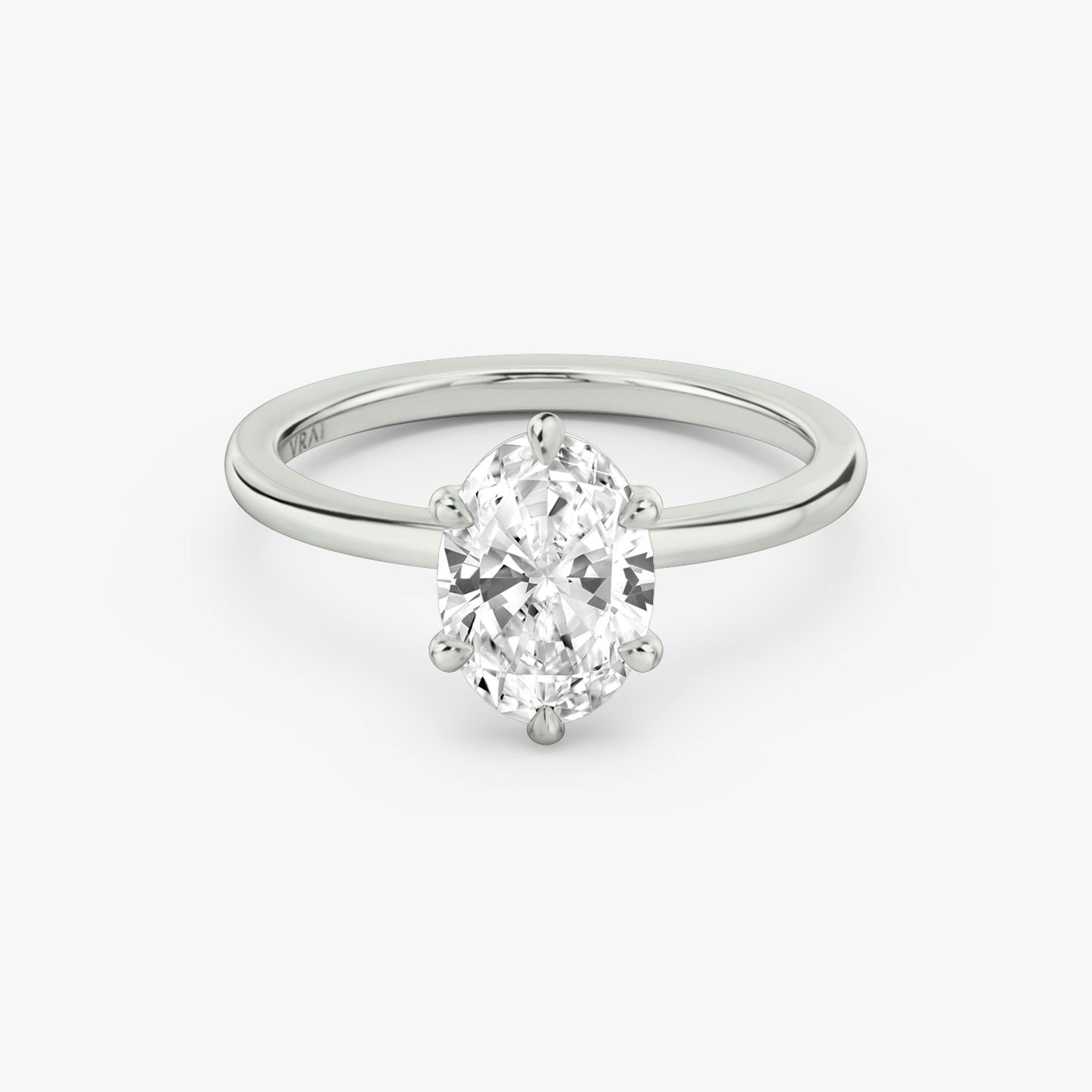 The Signature 6 Prong | Oval | 18k | 18k White Gold | Band: Plain | Diamond orientation: vertical | Carat weight: See full inventory