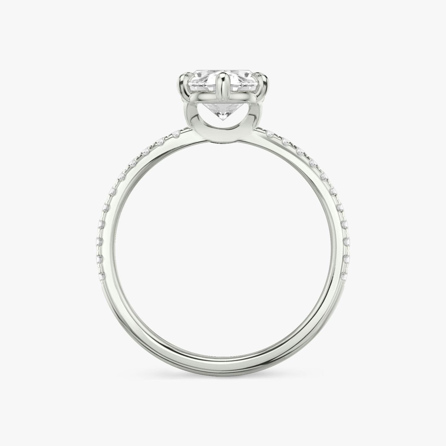 The Signature 6 Prong | Oval | 18k | 18k White Gold | Band: Pavé | Diamond orientation: vertical | Carat weight: See full inventory