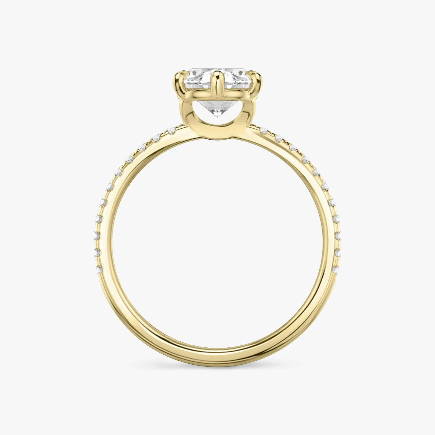The Signature 6 Prong | Oval | 18k | 18k Yellow Gold | Band: Pavé | Diamond orientation: vertical | Carat weight: See full inventory