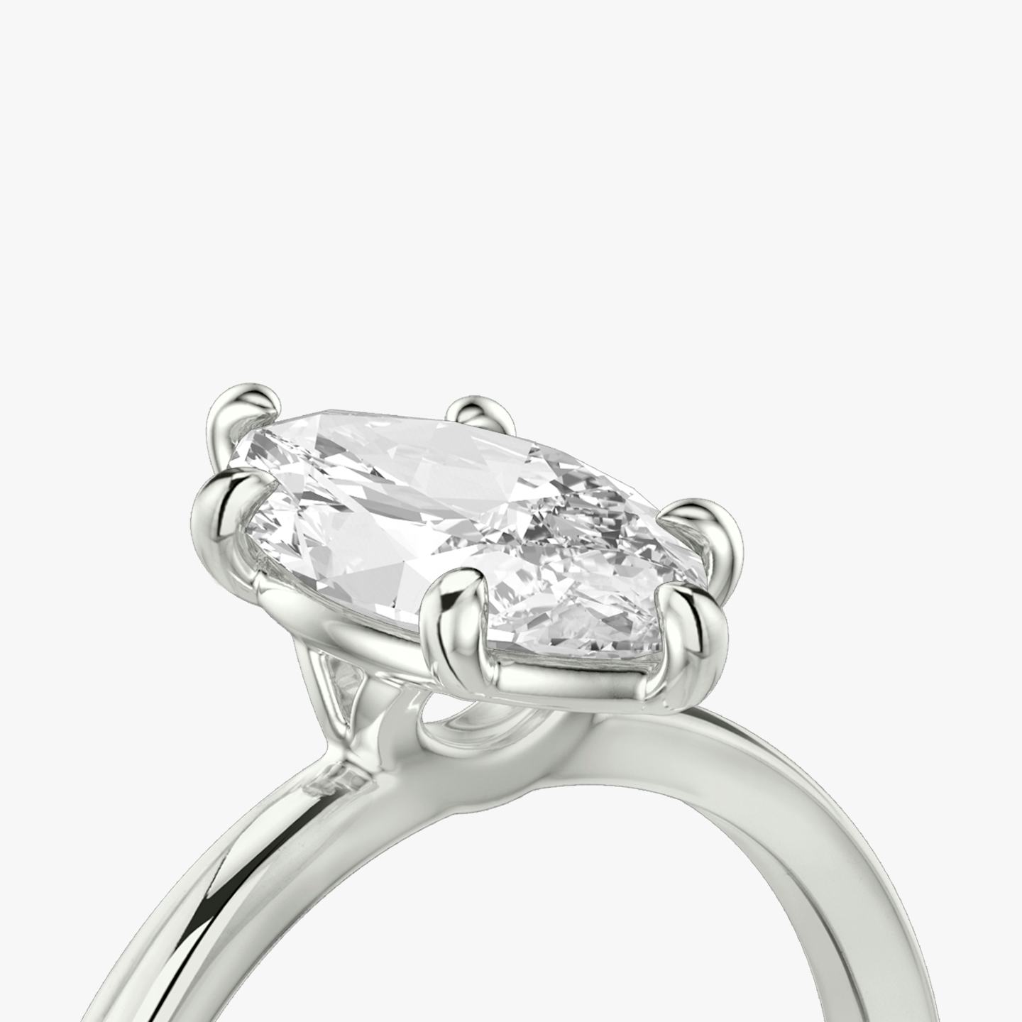 The Signature 6 Prong | Pavé Marquise | Platinum | Band: Plain | Diamond orientation: vertical | Carat weight: See full inventory