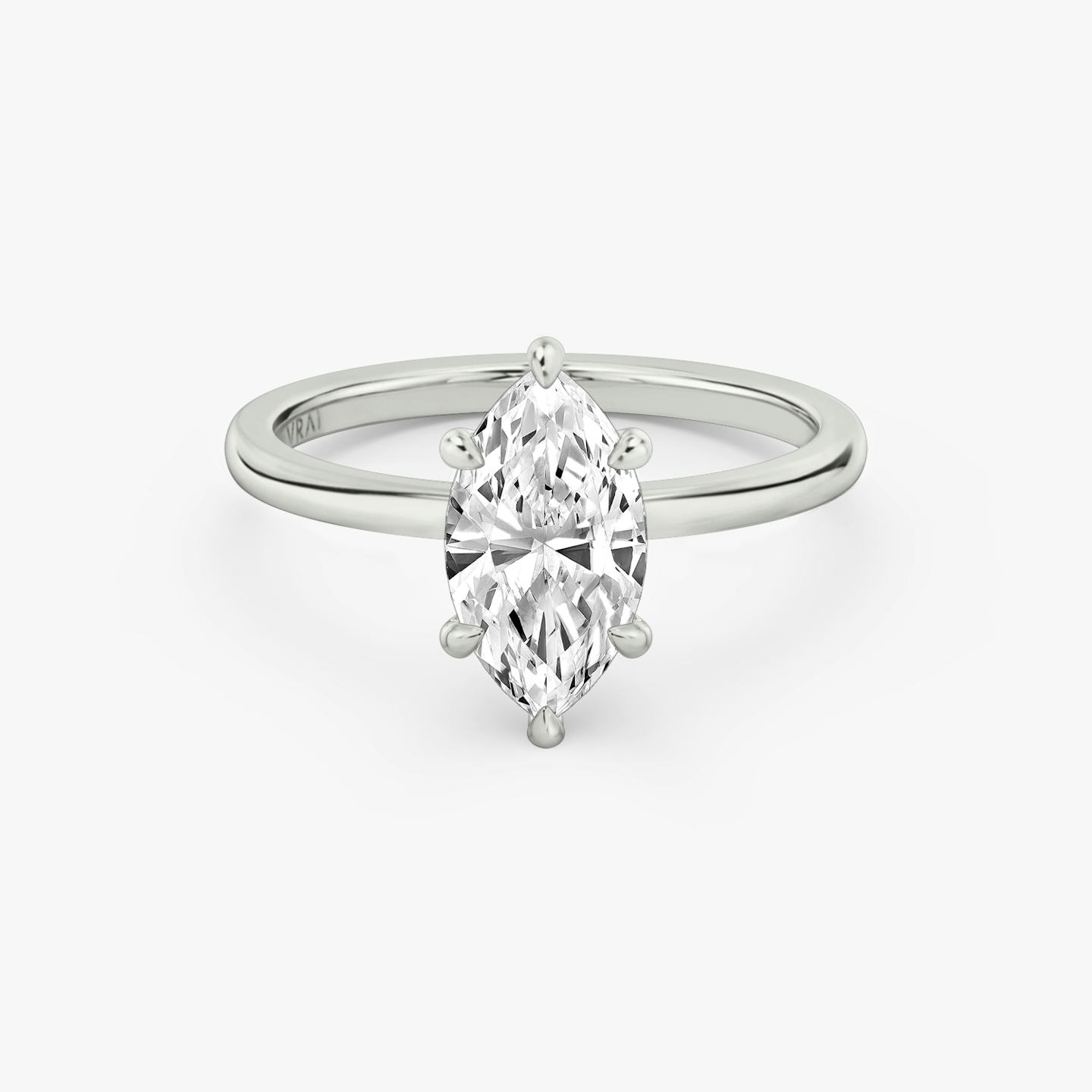 The Signature 6 Prong | Pavé Marquise | Platinum | Band: Plain | Diamond orientation: vertical | Carat weight: See full inventory