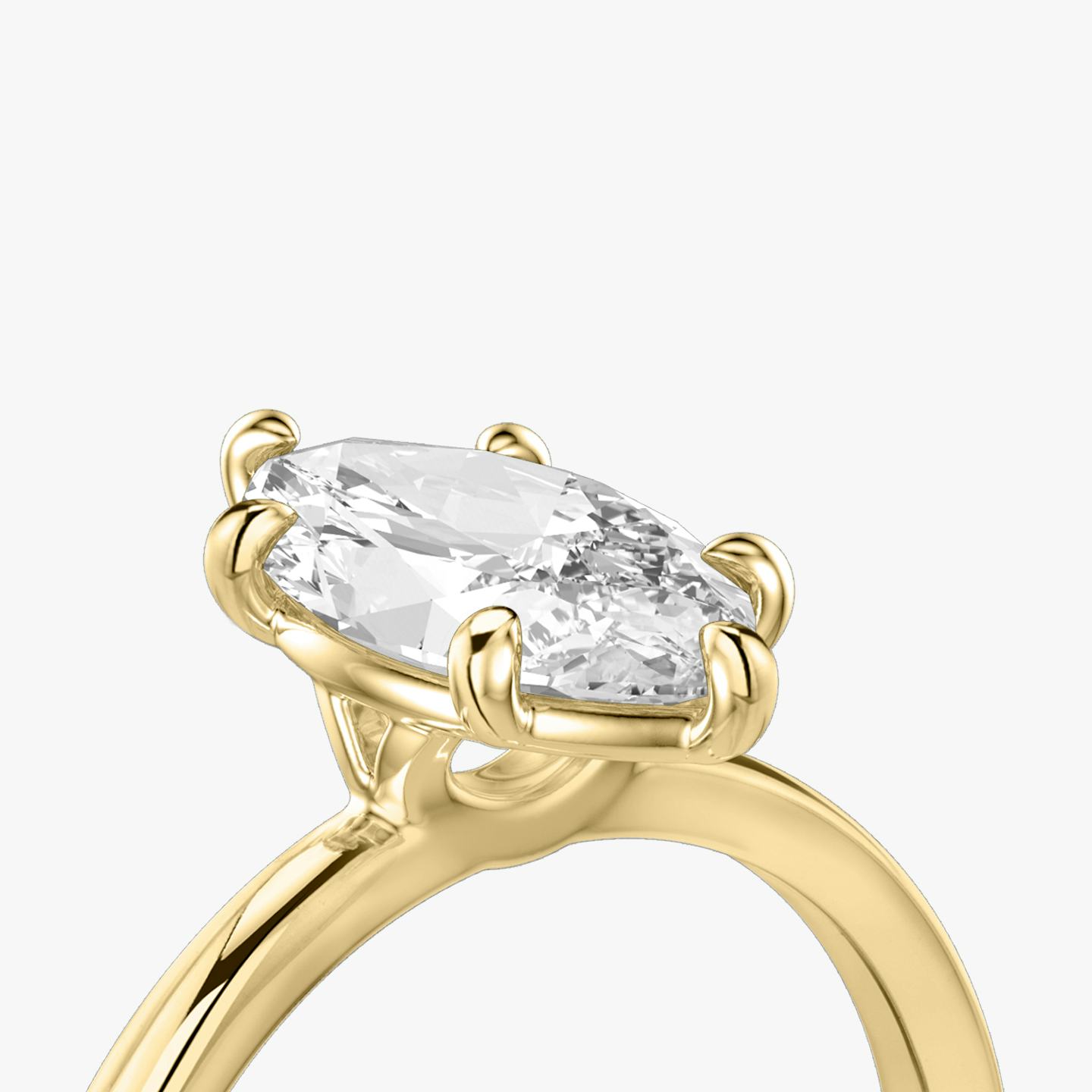 The Signature 6 Prong | Pavé Marquise | 18k | 18k Yellow Gold | Band: Plain | Diamond orientation: vertical | Carat weight: See full inventory