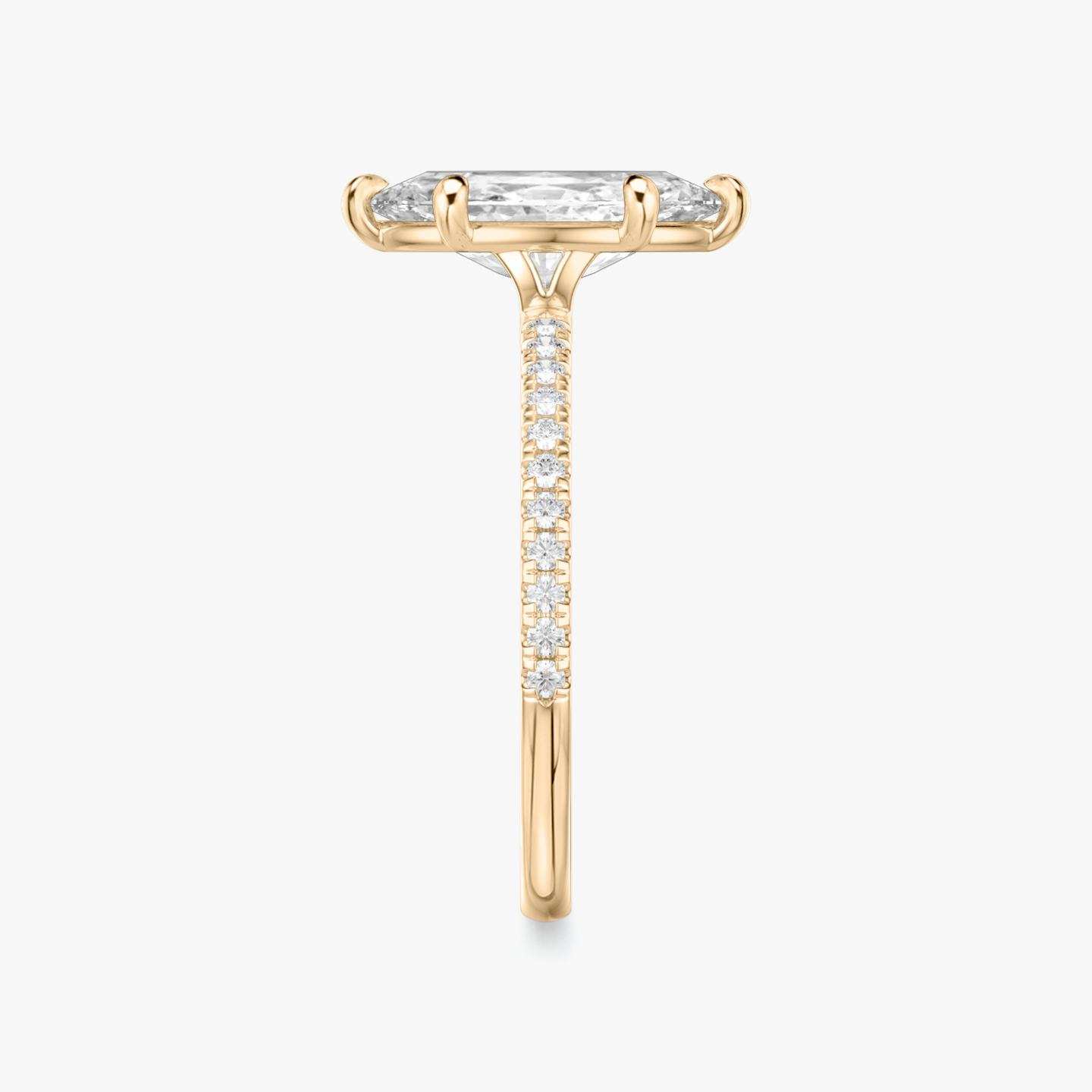 The Signature 6 Prong | Pavé Marquise | 14k | 14k Rose Gold | Band: Pavé | Diamond orientation: vertical | Carat weight: See full inventory