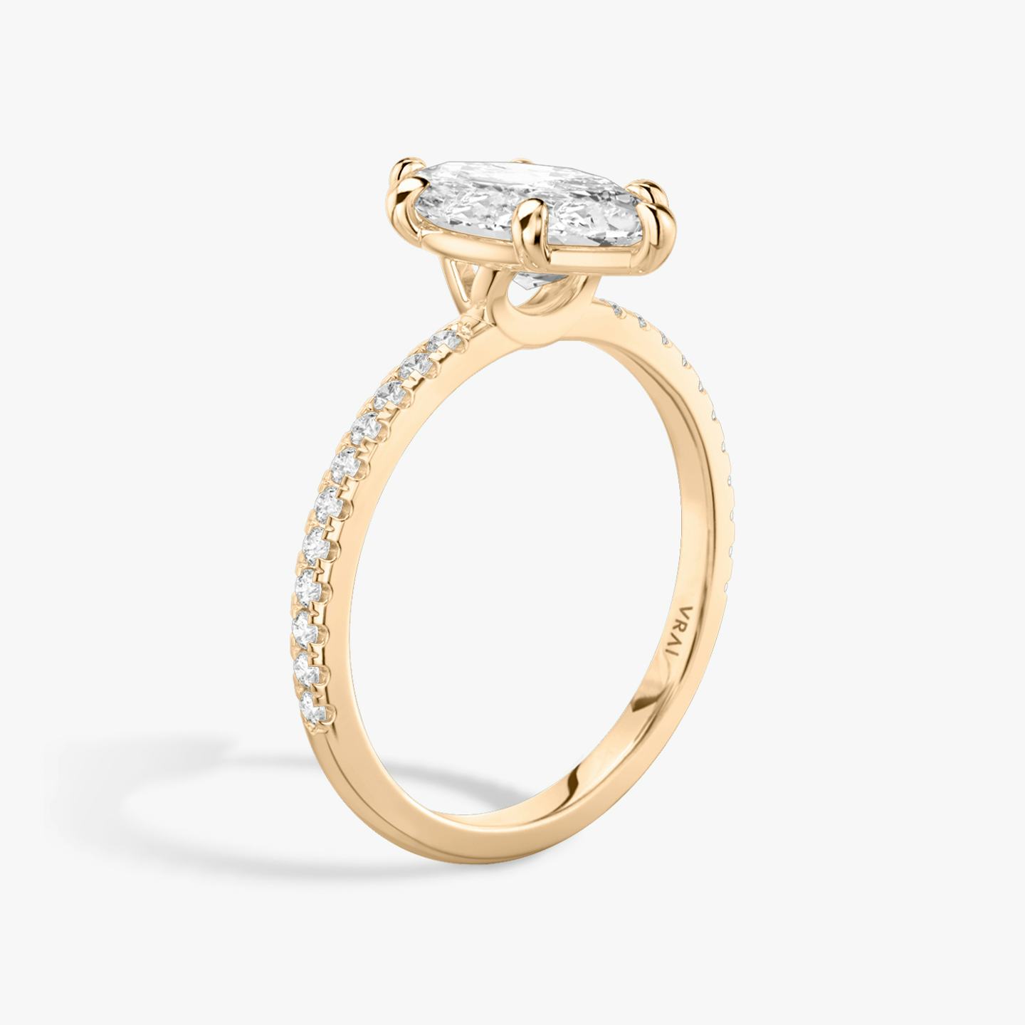 The Signature 6 Prong | Pavé Marquise | 14k | 14k Rose Gold | Band: Pavé | Diamond orientation: vertical | Carat weight: See full inventory