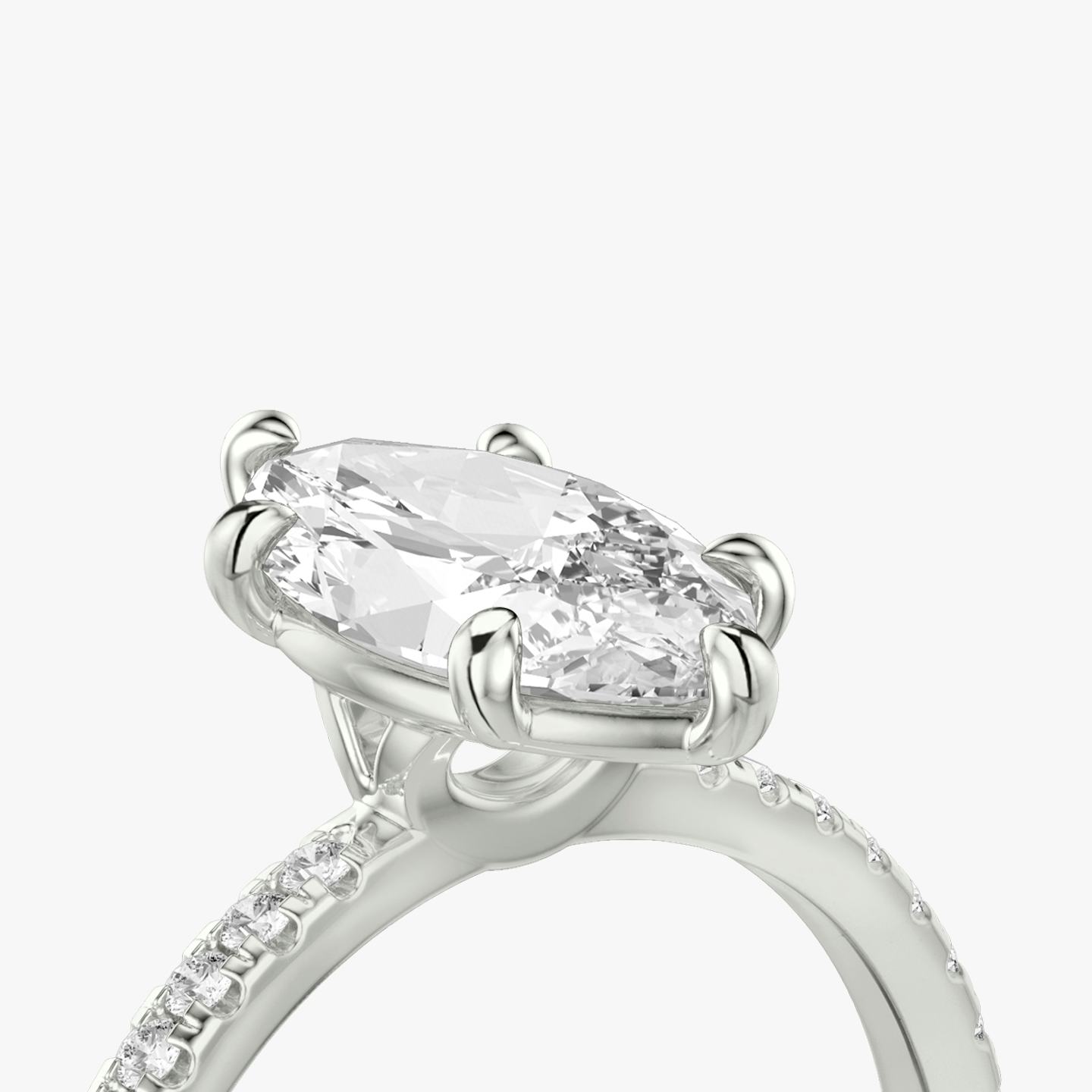 The Signature 6 Prong | Pavé Marquise | 18k | 18k White Gold | Band: Pavé | Diamond orientation: vertical | Carat weight: See full inventory