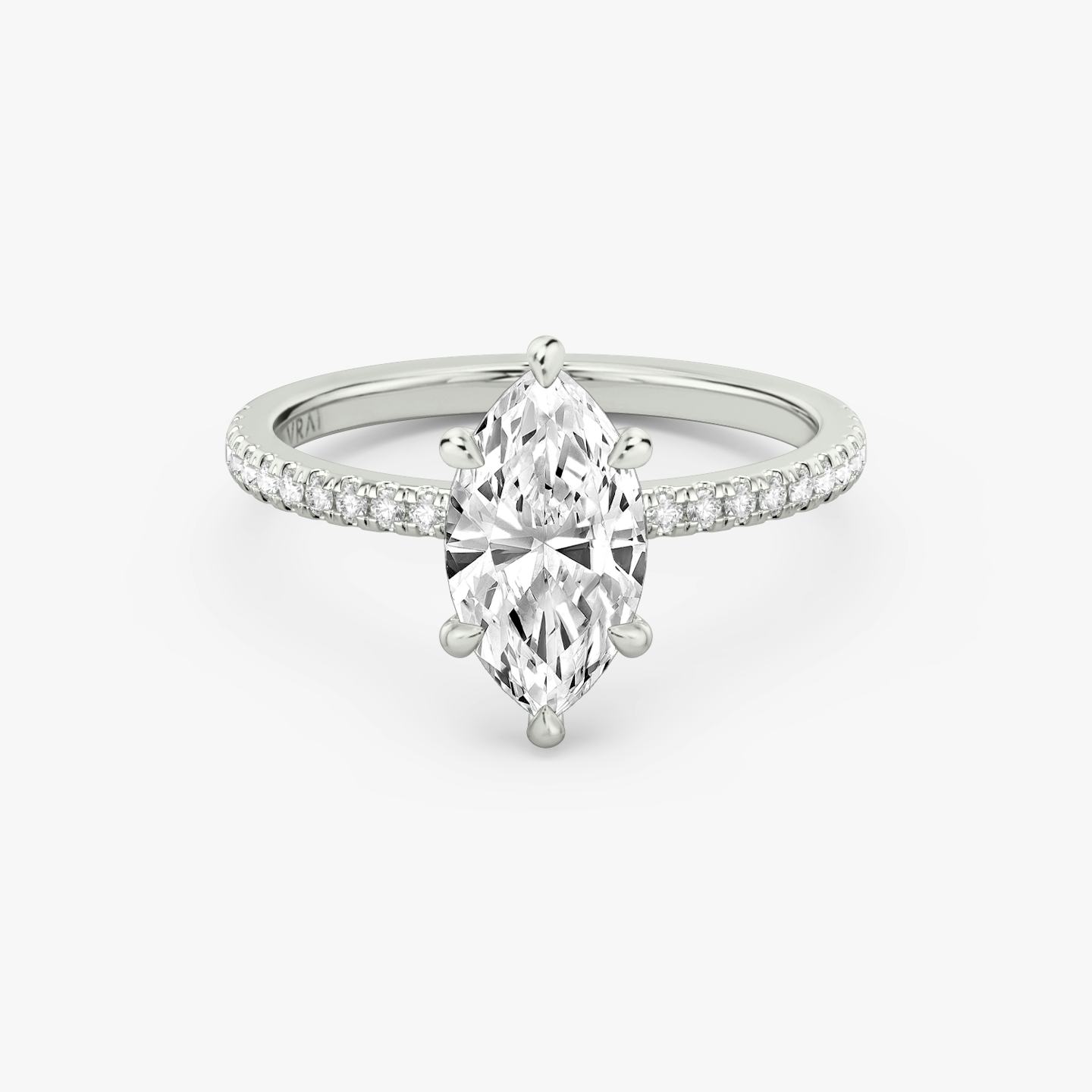 6-Prong Platinum Solitaire engagement ring with Marquise cut diamond