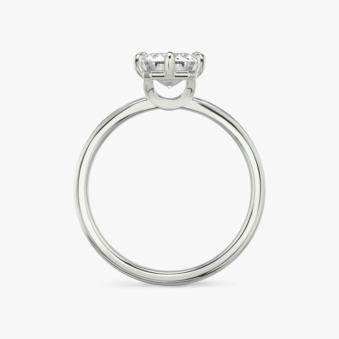 The Signature 6 Prong | Emerald | 18k | 18k White Gold | Band: Plain | Diamond orientation: vertical | Carat weight: See full inventory