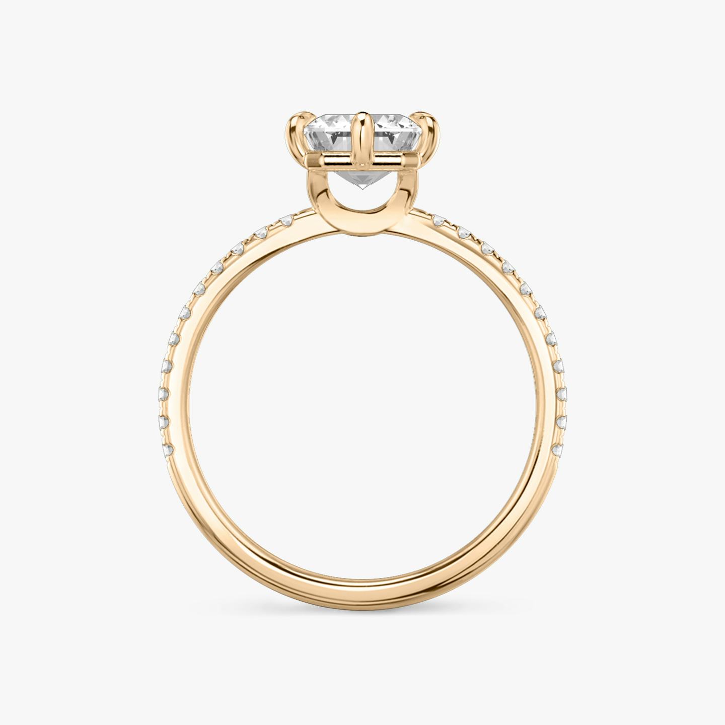 The Signature 6 Prong | Emerald | 14k | 14k Rose Gold | Band: Pavé | Diamond orientation: vertical | Carat weight: See full inventory