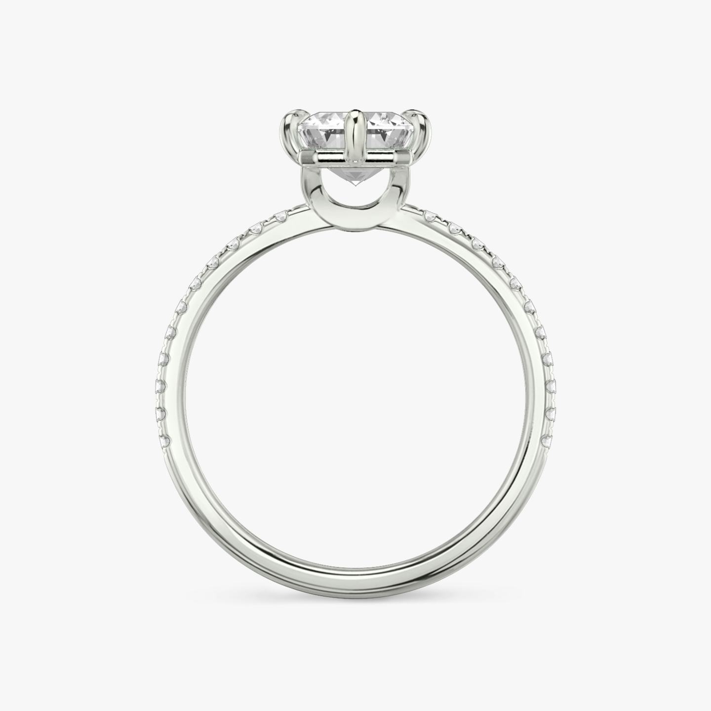 The Signature 6 Prong | Emerald | 18k | 18k White Gold | Band: Pavé | Diamond orientation: vertical | Carat weight: See full inventory
