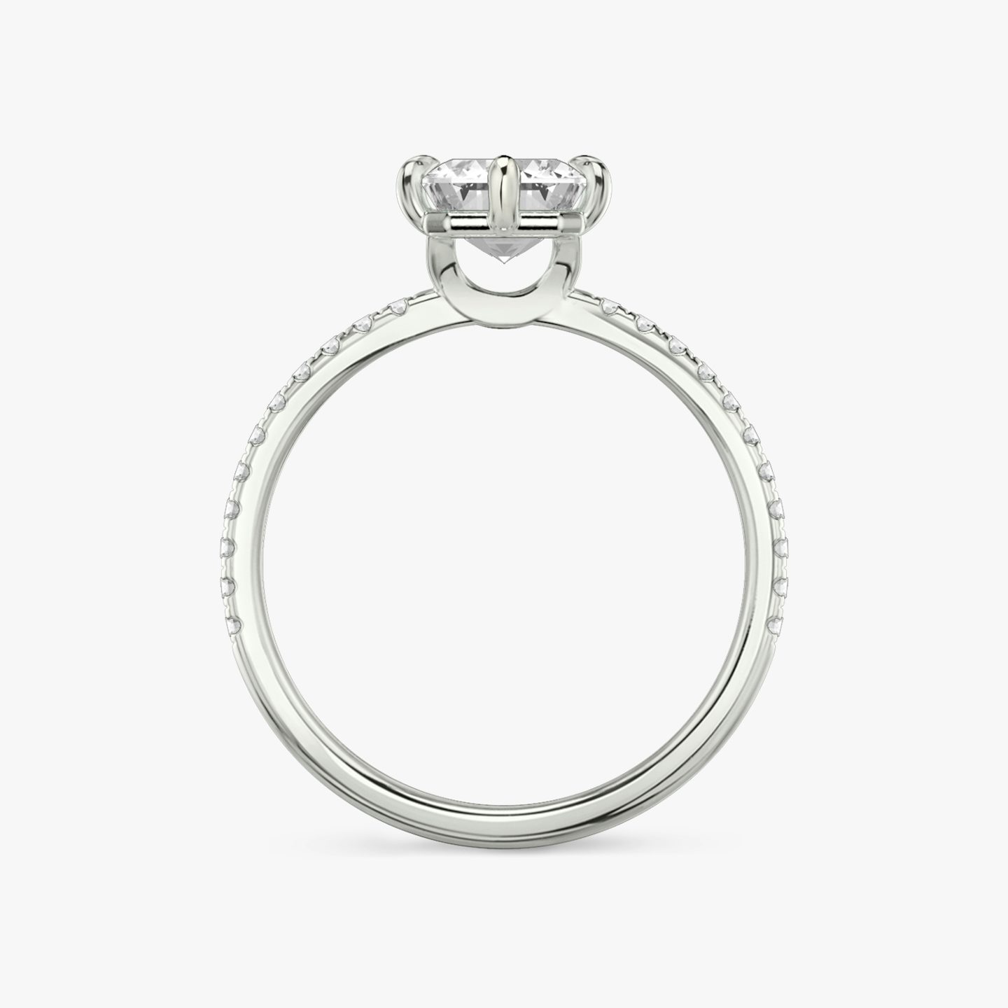 The Signature 6 Prong | Emerald | Platinum | Band: Pavé | Diamond orientation: vertical | Carat weight: See full inventory