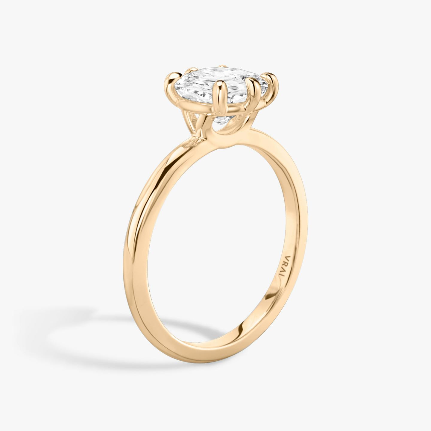 The Signature 6 Prong | Pavé Cushion | 14k | 14k Rose Gold | Band: Plain | Diamond orientation: vertical | Carat weight: See full inventory