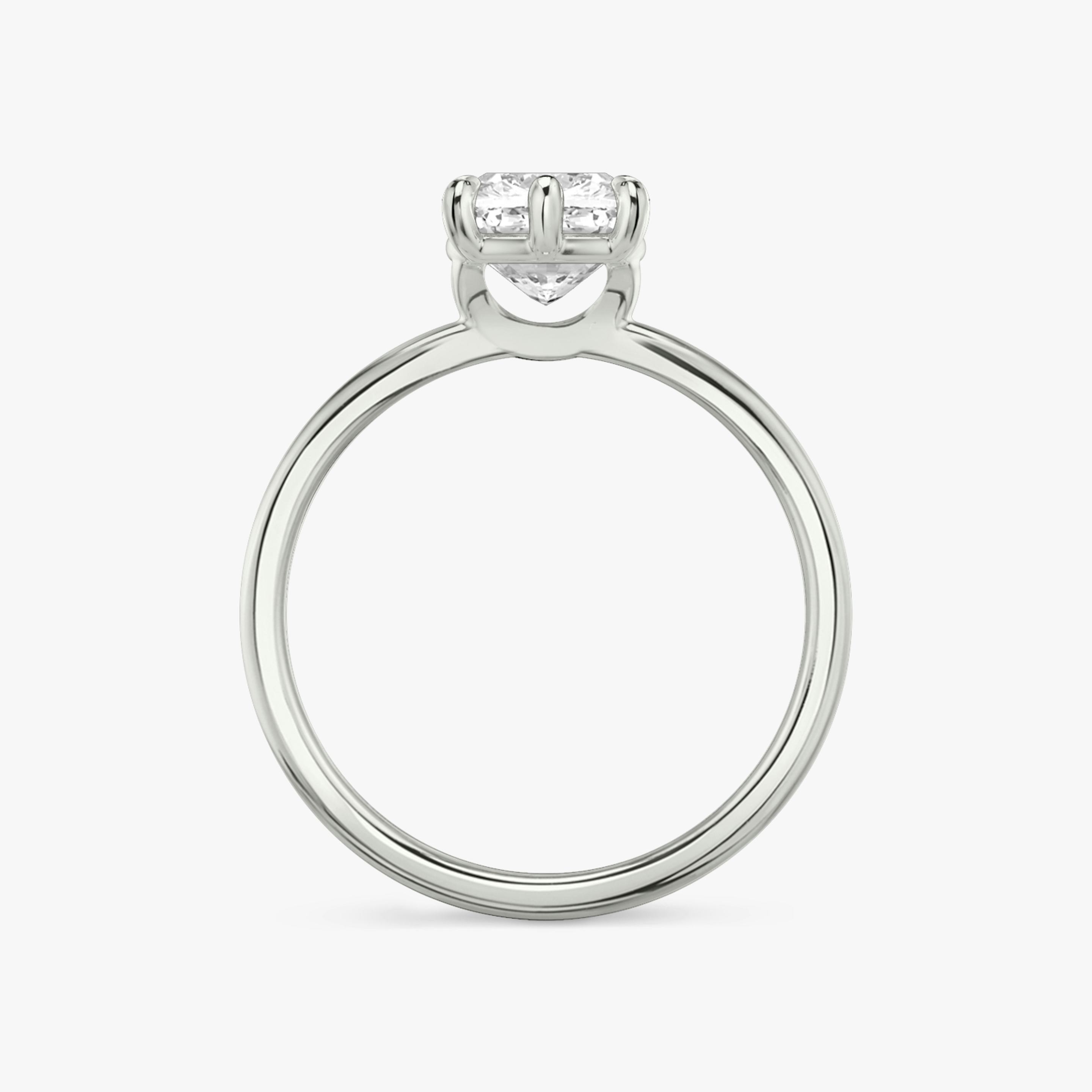The Signature 6 Prong | Pavé Cushion | 18k | 18k White Gold | Band: Plain | Diamond orientation: vertical | Carat weight: See full inventory