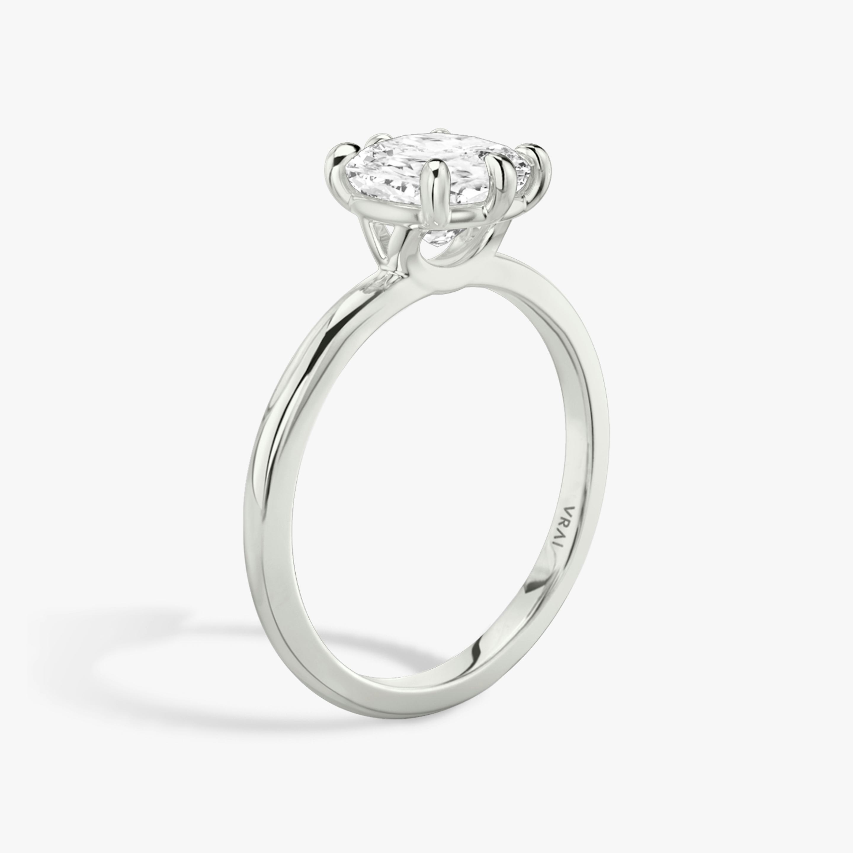 The Signature 6 Prong | Pavé Cushion | 18k | 18k White Gold | Band: Plain | Diamond orientation: vertical | Carat weight: See full inventory