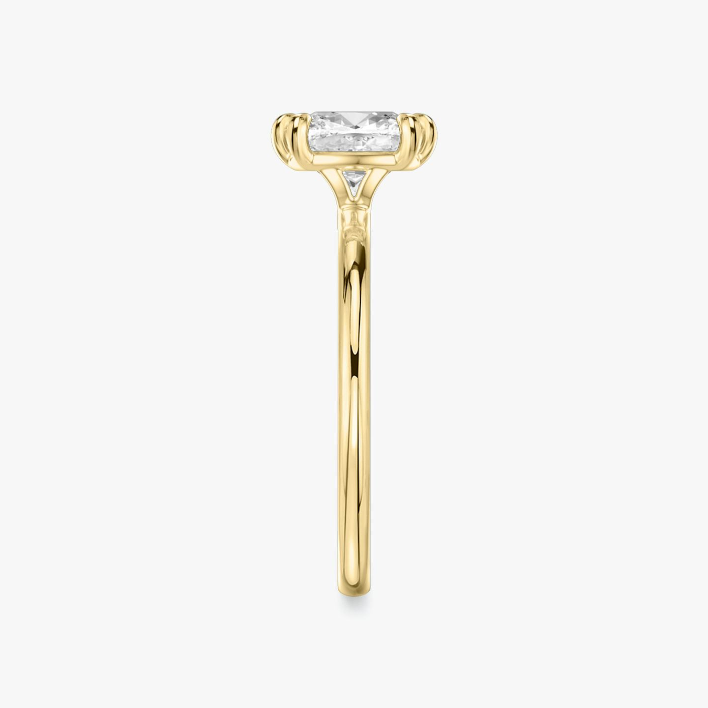 The Signature 6 Prong | Pavé Cushion | 18k | 18k Yellow Gold | Band: Plain | Diamond orientation: vertical | Carat weight: See full inventory