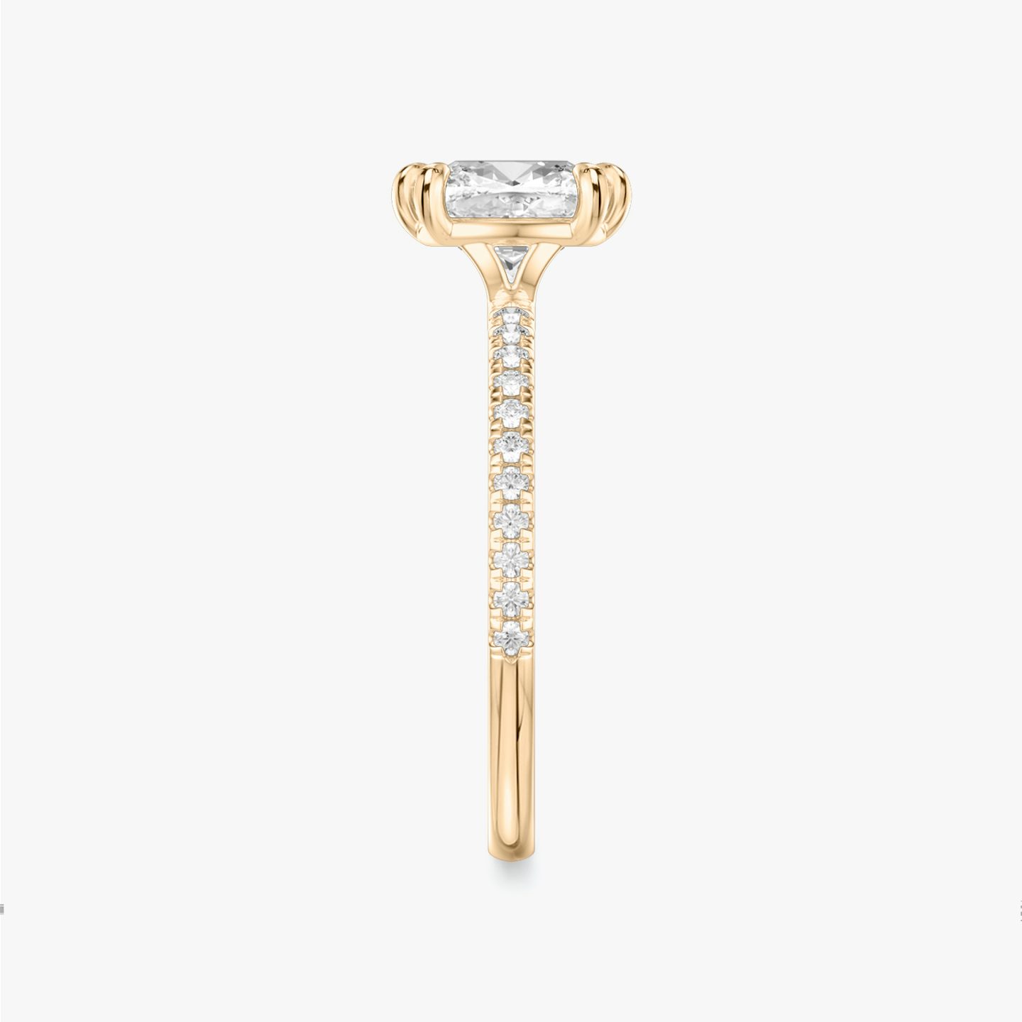 The Signature 6 Prong | Pavé Cushion | 14k | 14k Rose Gold | Band: Pavé | Diamond orientation: vertical | Carat weight: See full inventory