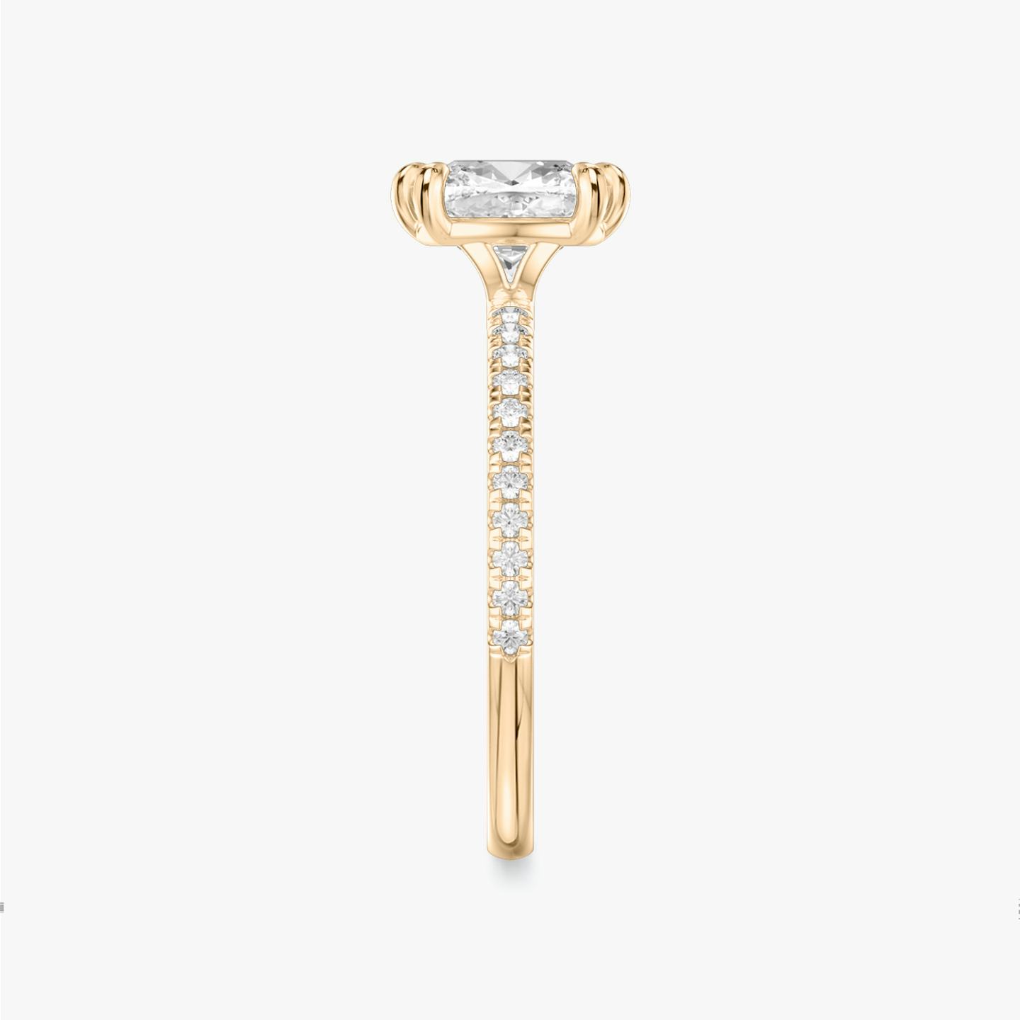 The Signature 6 Prong | Pavé Cushion | 14k | 14k Rose Gold | Band: Pavé | Diamond orientation: vertical | Carat weight: See full inventory